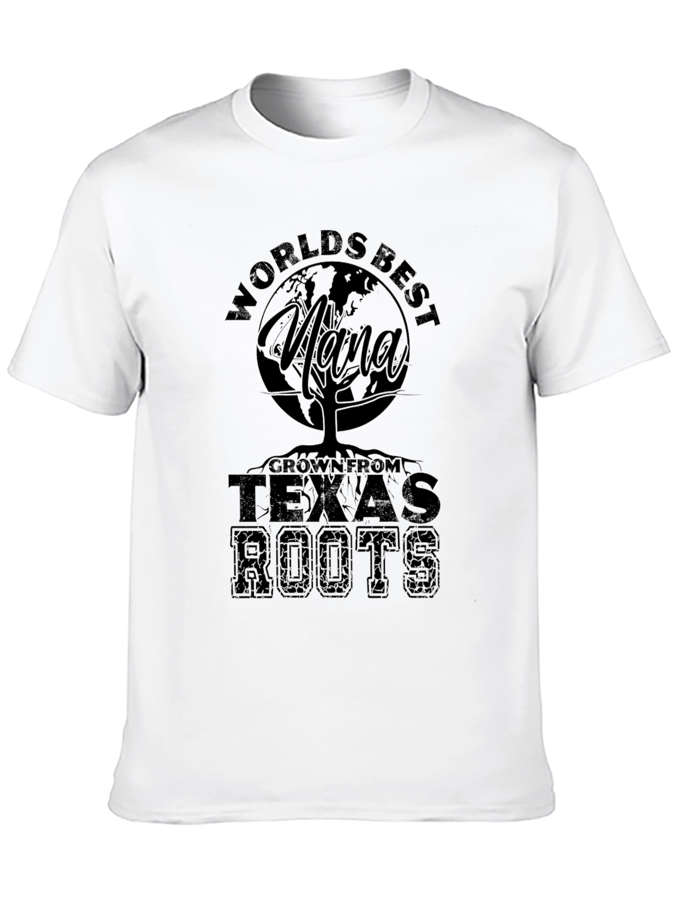 Worlds Best Nana Texas Roots Black T-Shirt