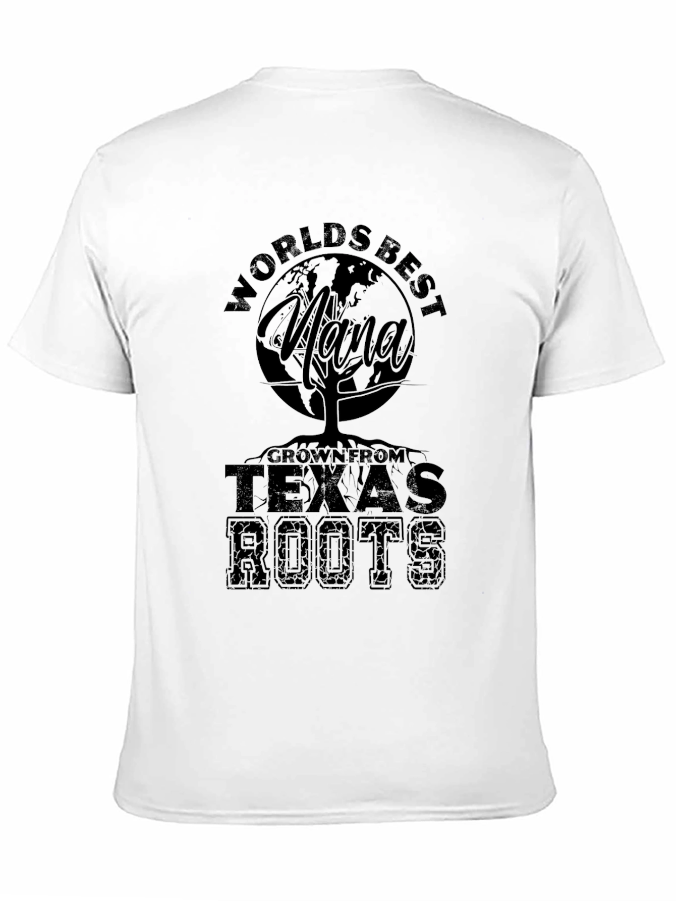 Worlds Best Nana Texas Roots Black T-Shirt