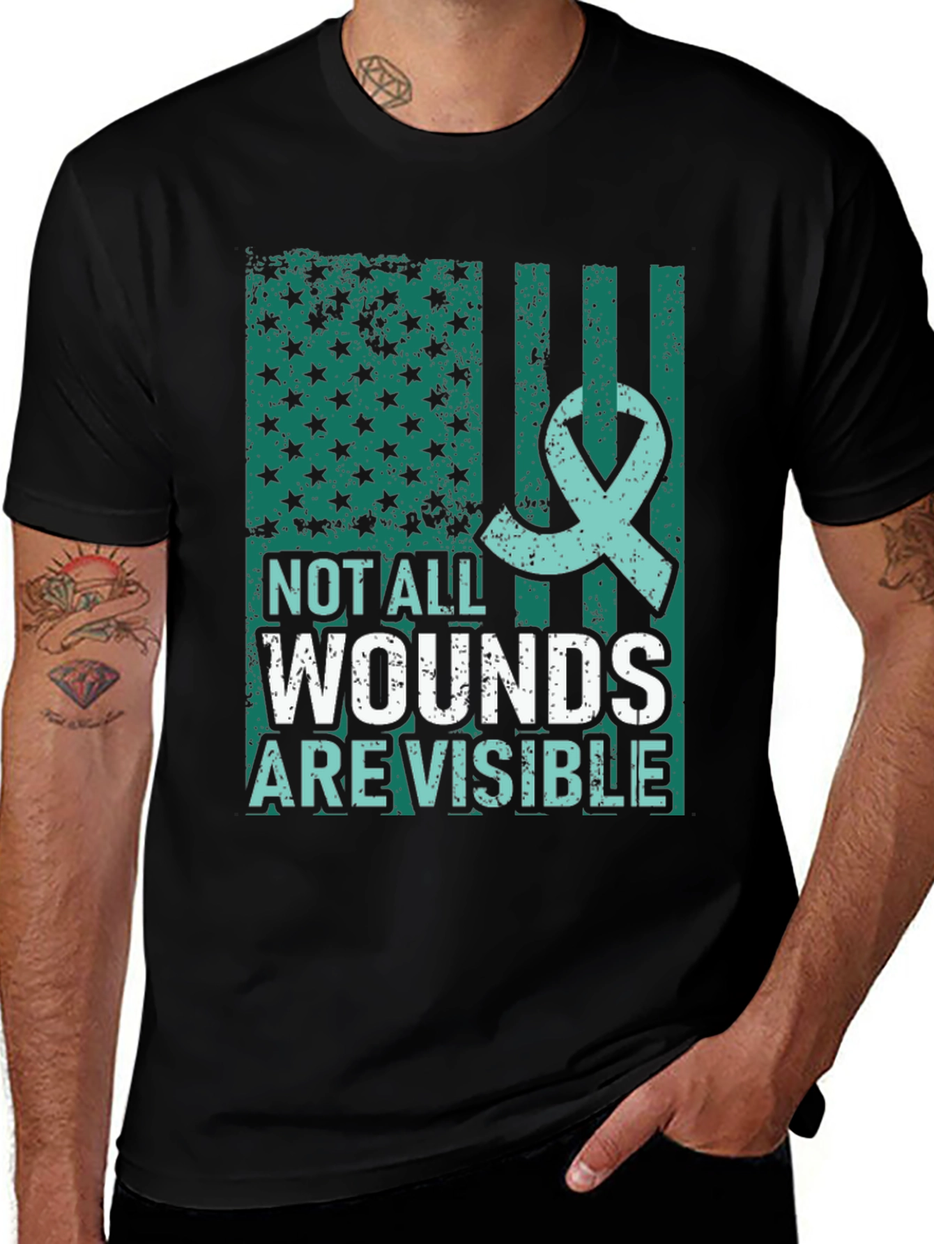 Not All Wounds Are Visible Mental Health Awareness T-Shirt