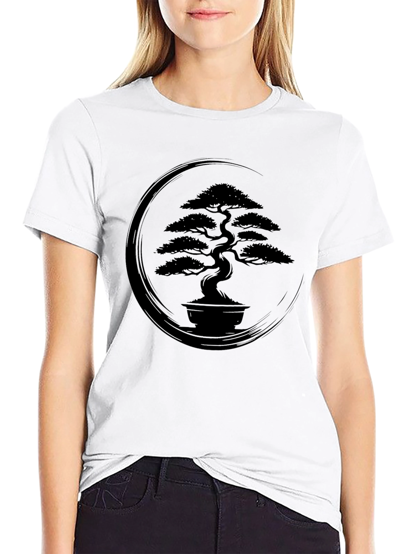 Zen Bonsai Tree Graphic T-Shirt - Classic Black Tee