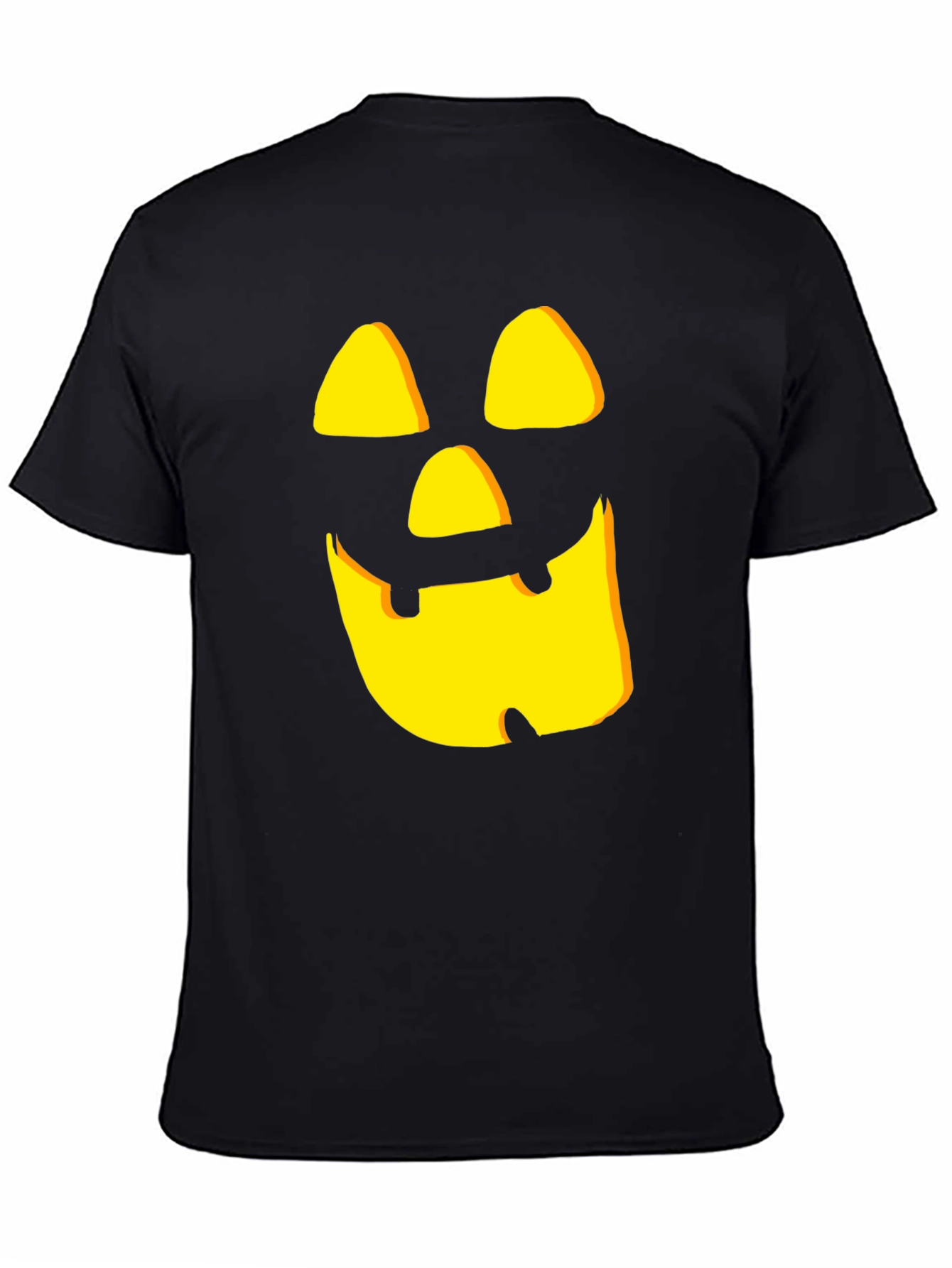 Spooky Pumpkin Face Black Halloween T-Shirt
