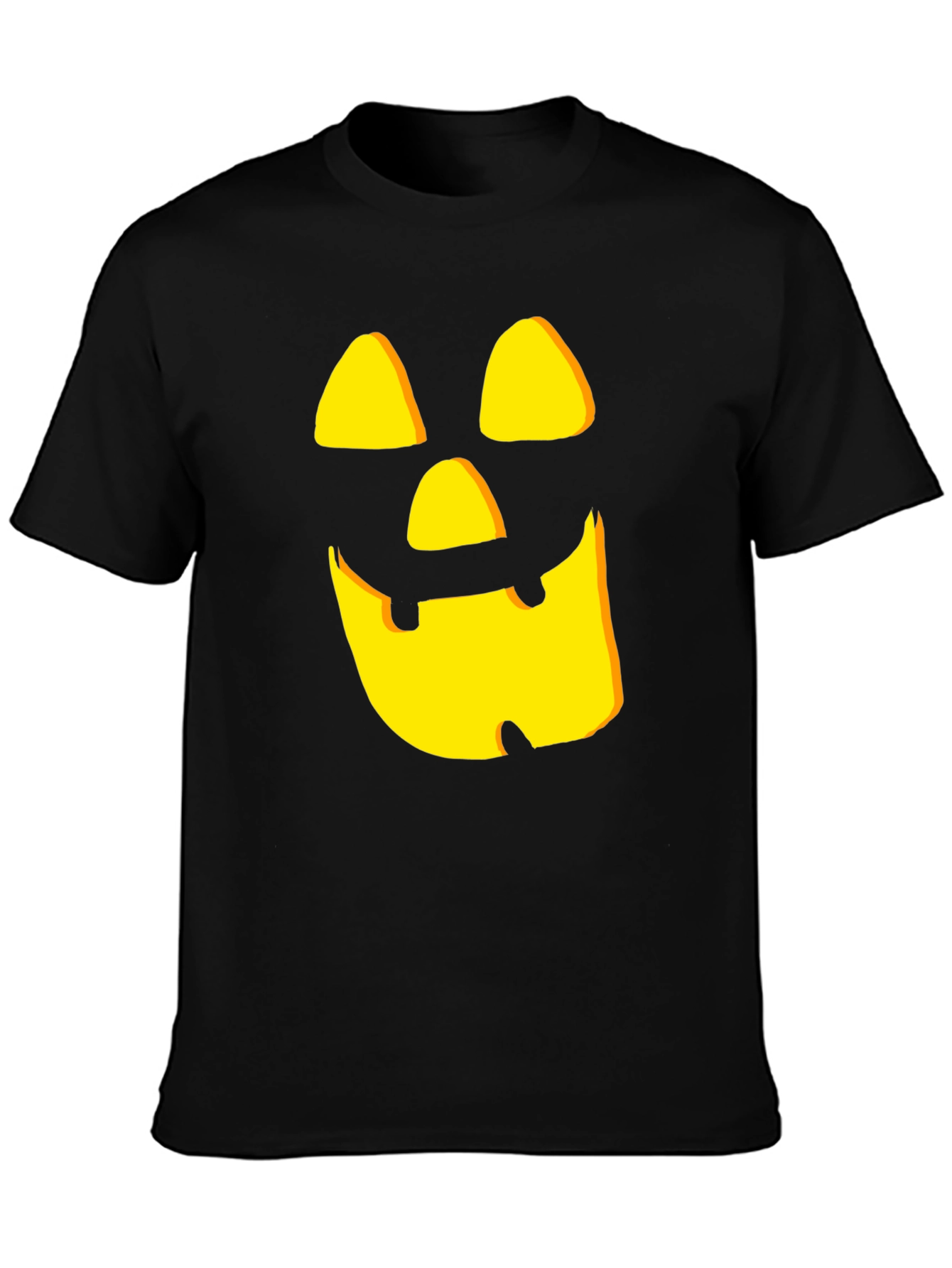 Spooky Pumpkin Face Black Halloween T-Shirt