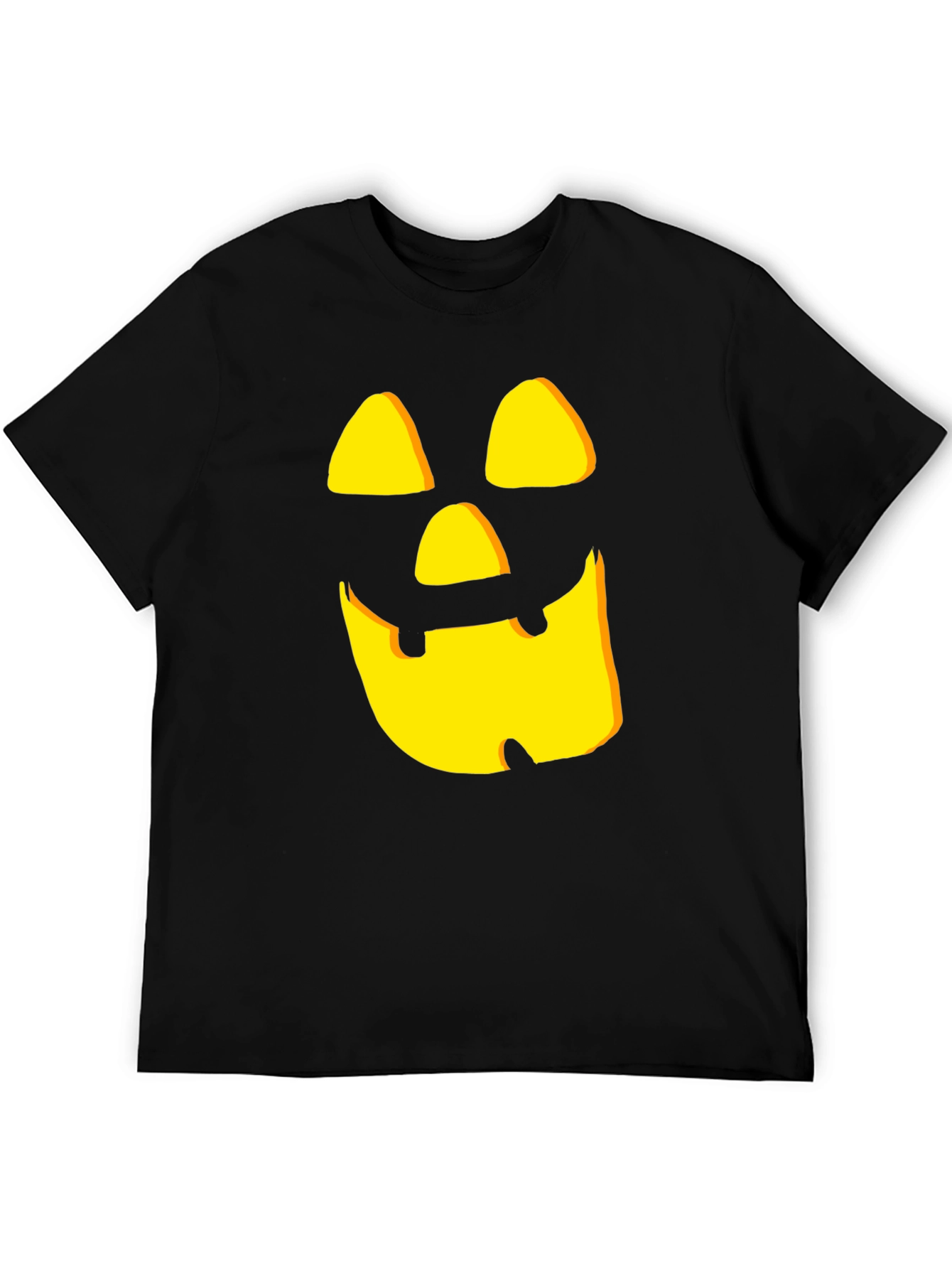 Spooky Pumpkin Face Black Halloween T-Shirt