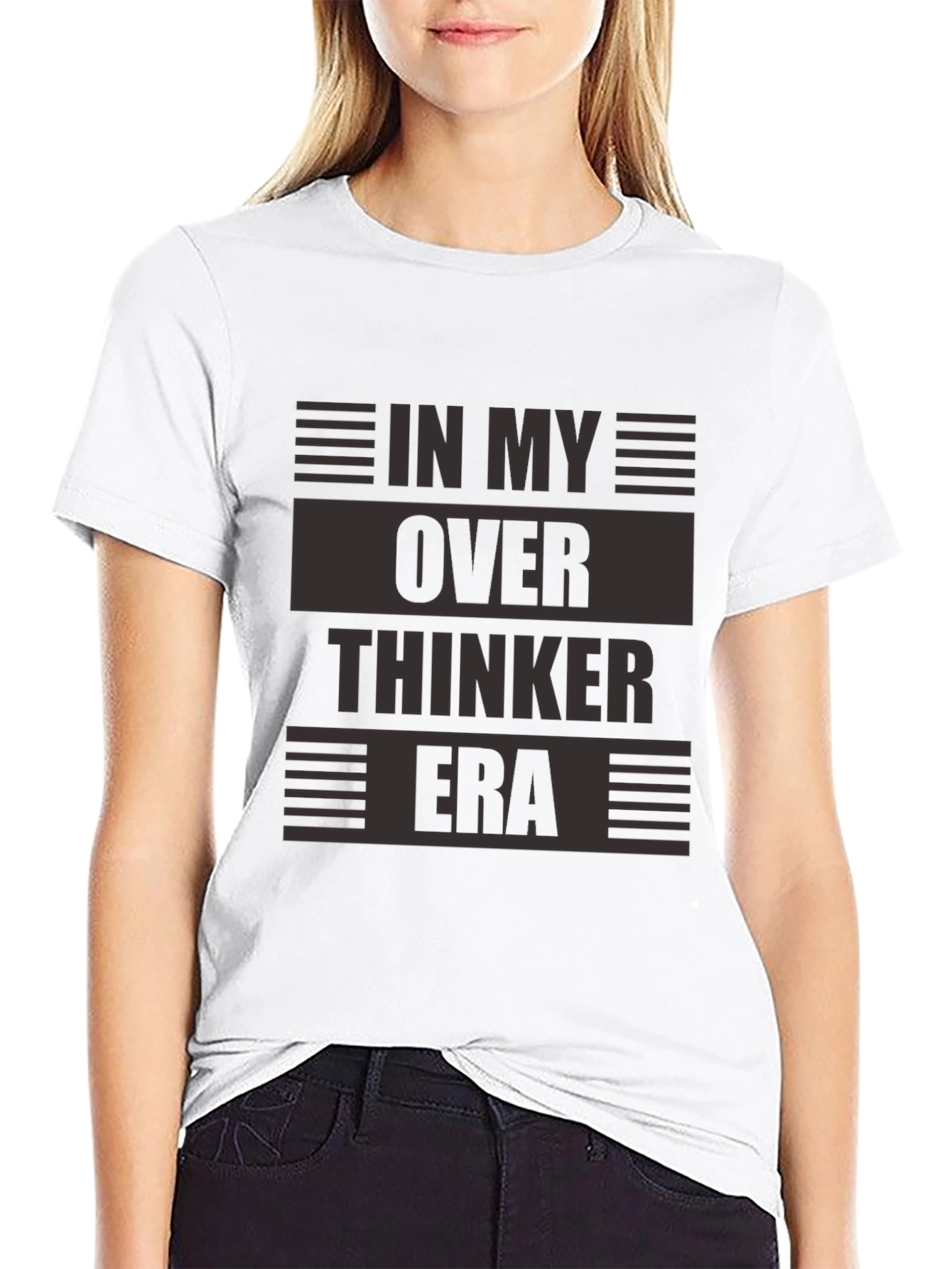 In My Overthinker Era Black Graphic Tee