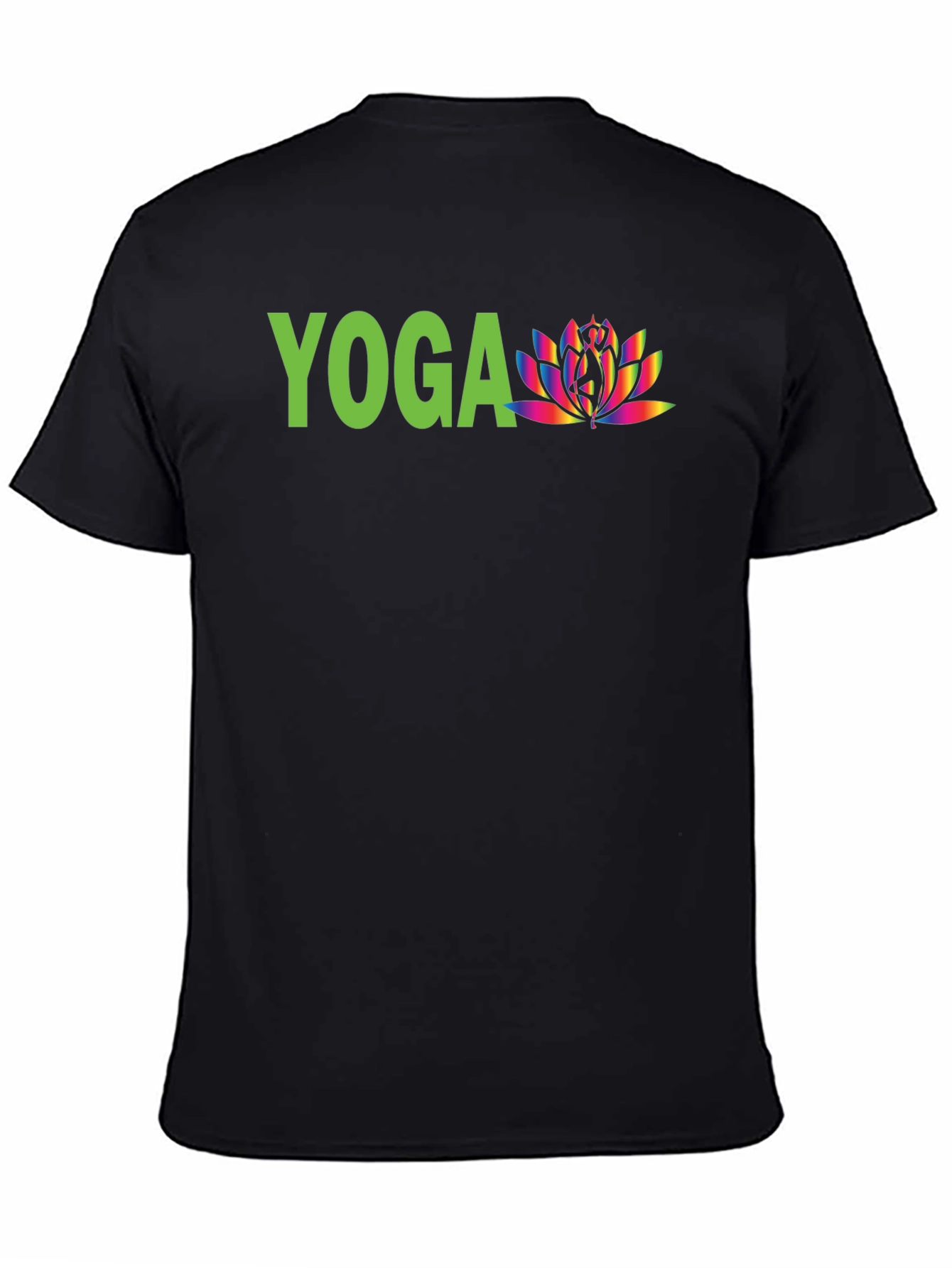 Yoga Lotus Graphic Tee - Black Cotton Shirt