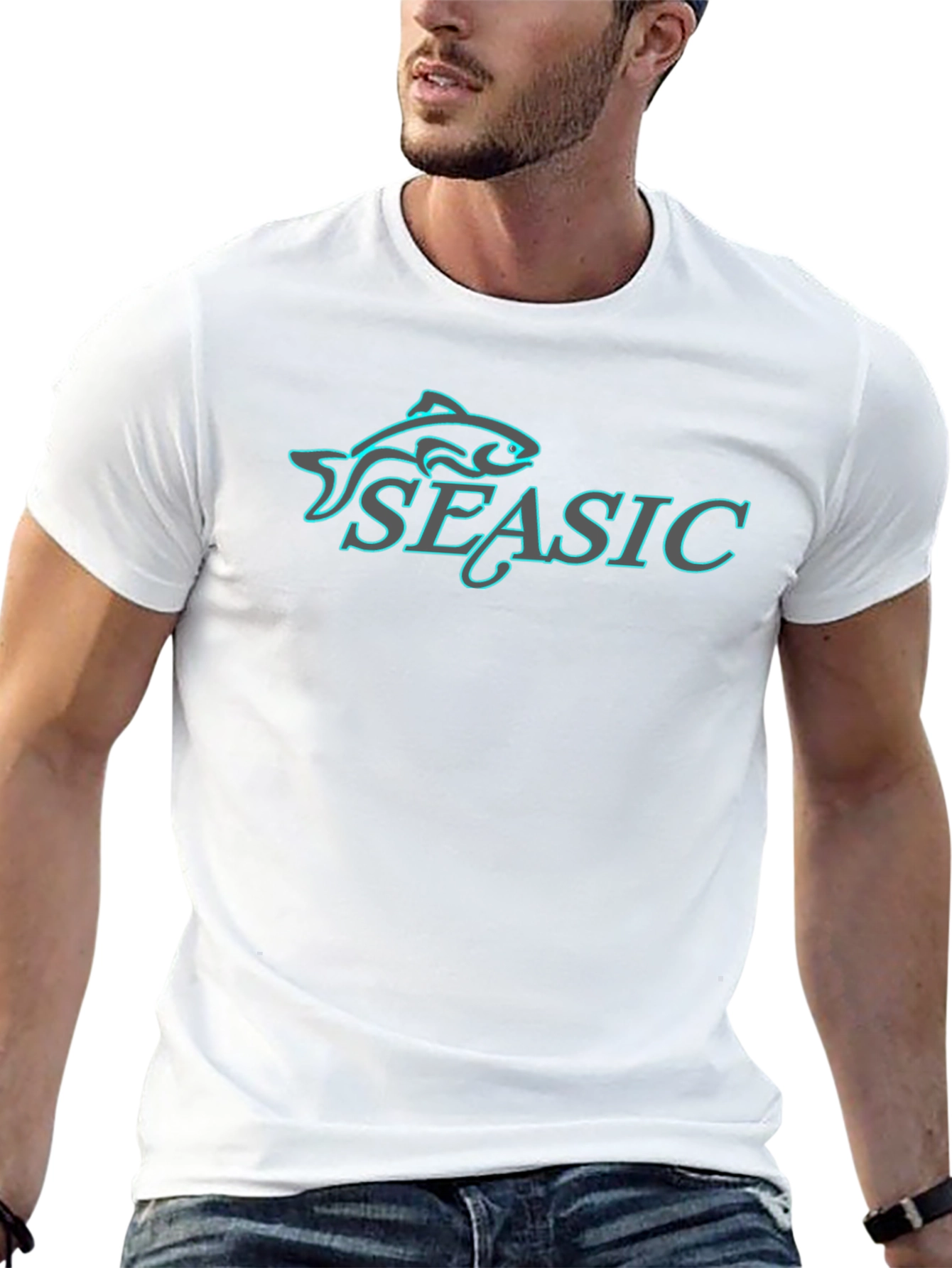 Seasic Fish Graphic Black T-Shirt