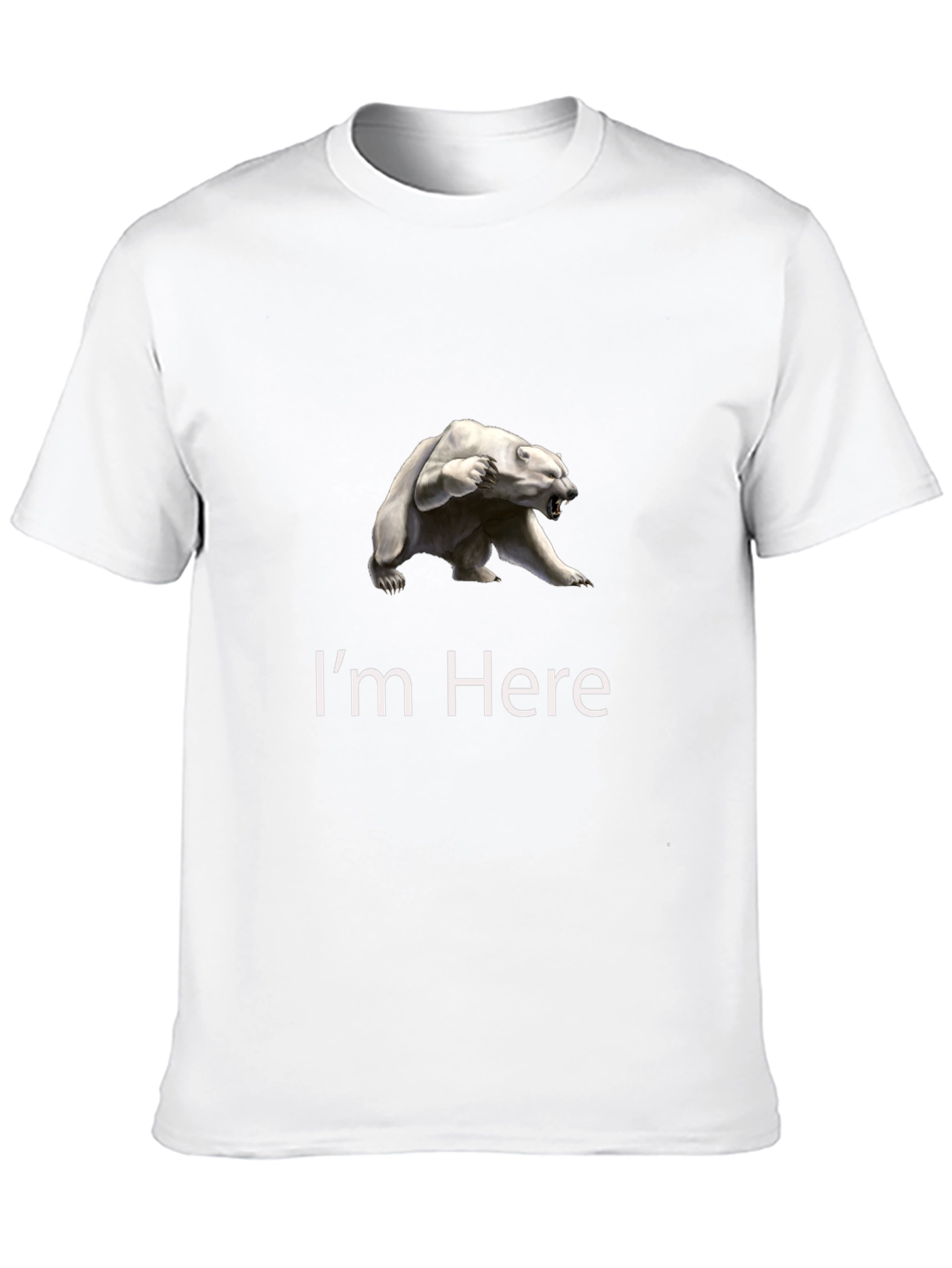 Polar Bear Graphic Tee - Im Here Statement Shirt