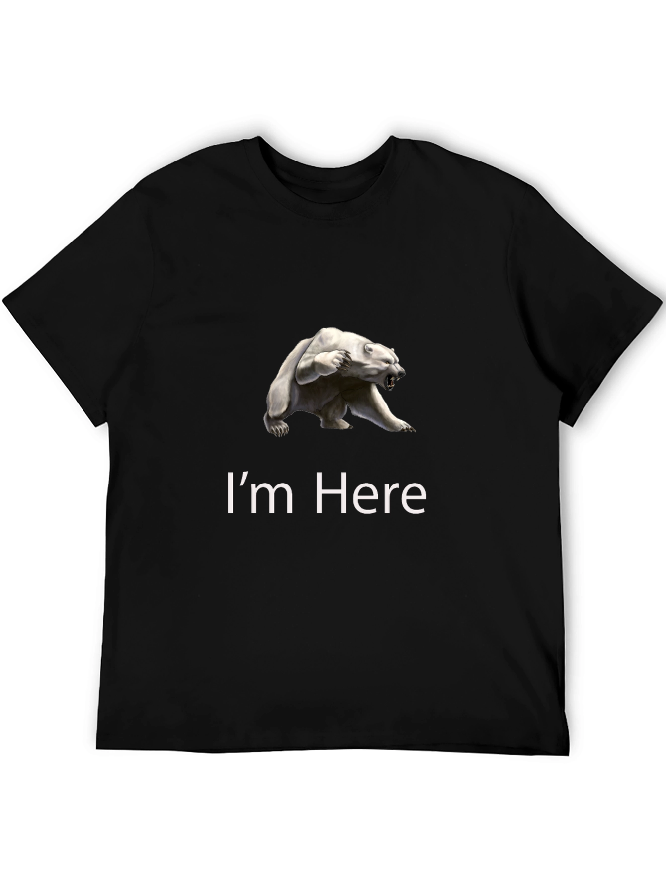 Polar Bear Graphic Tee - Im Here Statement Shirt