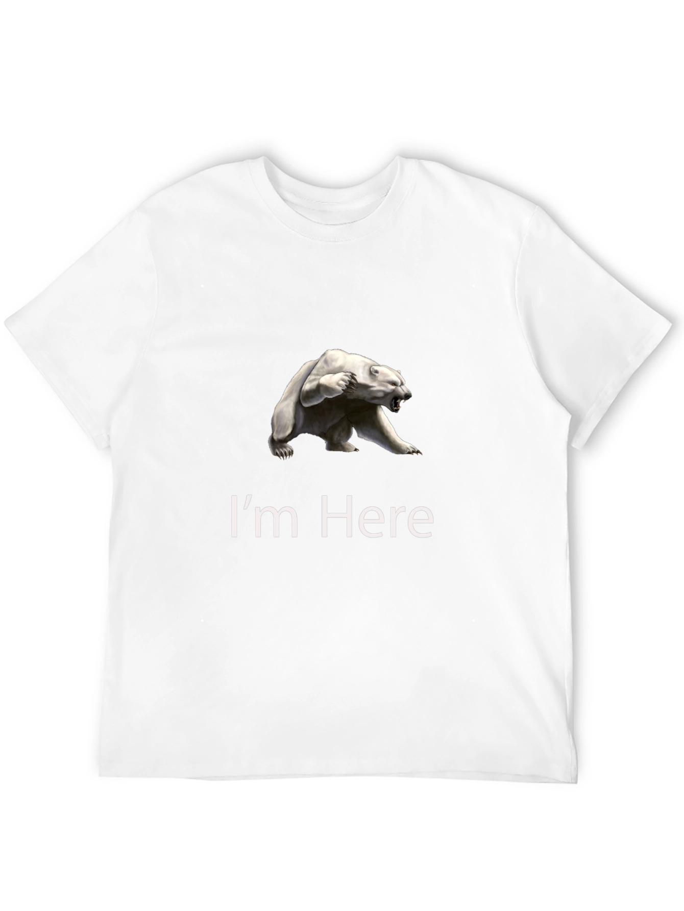 Polar Bear Graphic Tee - Im Here Statement Shirt