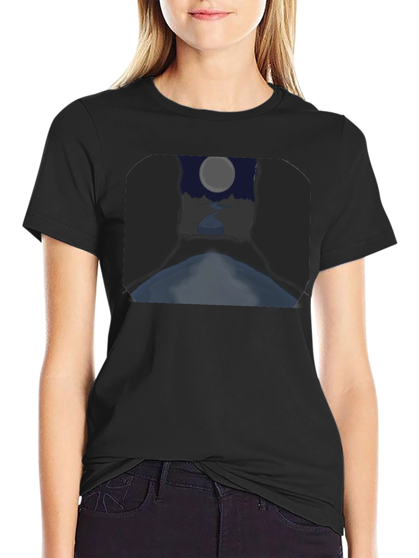 Moonlit River Graphic Tee - Unique Design