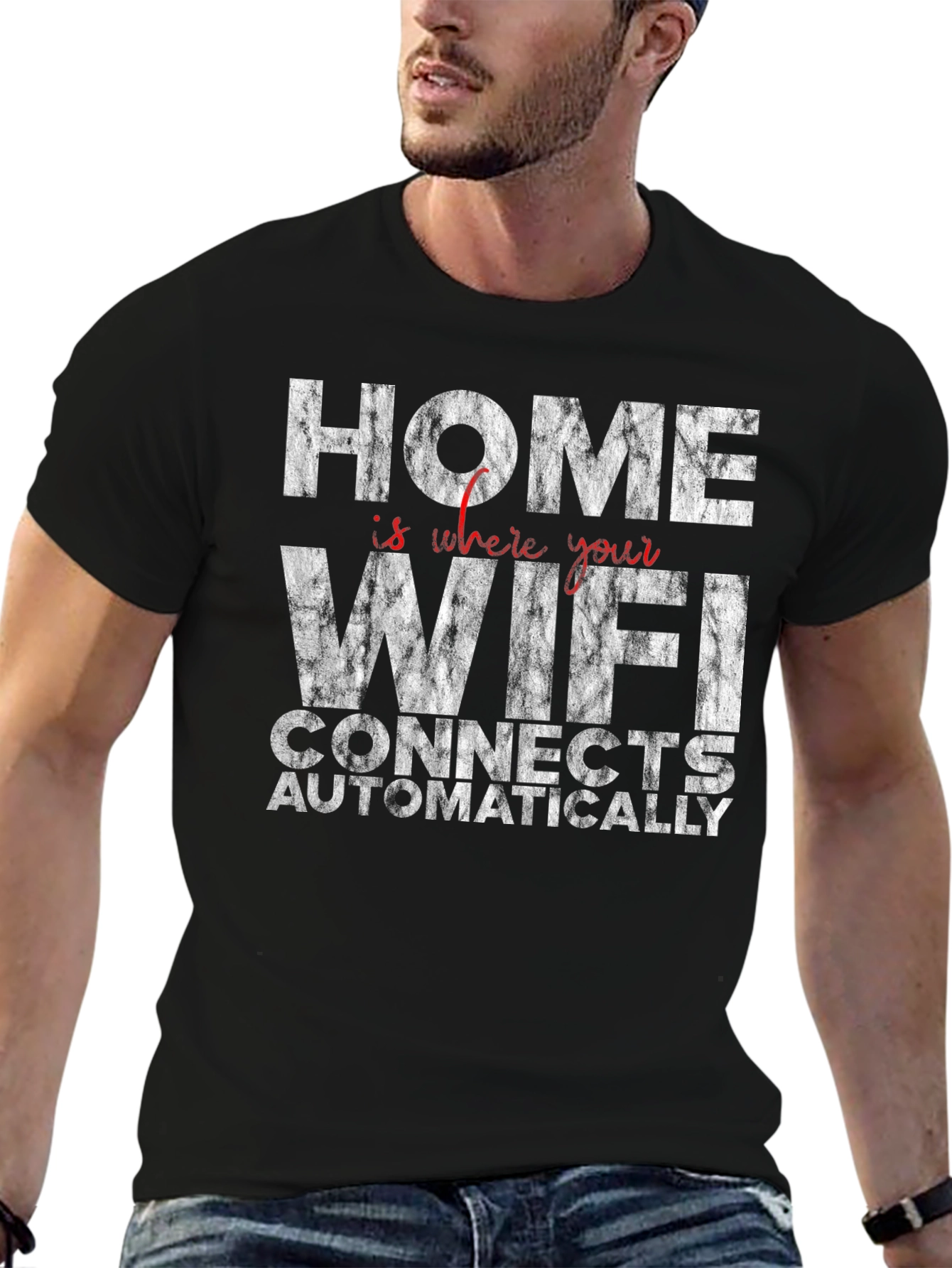 Home WiFi Connects T-Shirt - Funny Slogan Tee