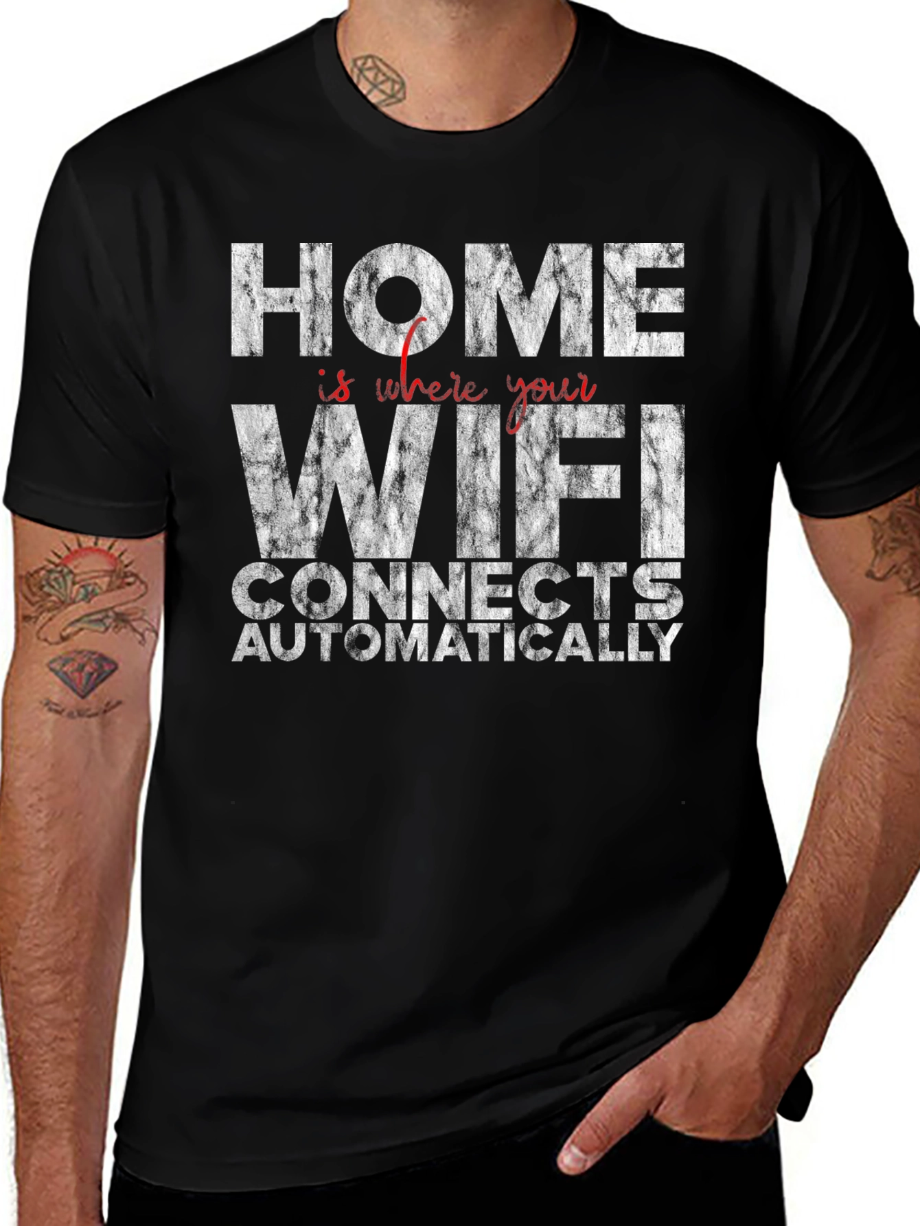 Home WiFi Connects T-Shirt - Funny Slogan Tee