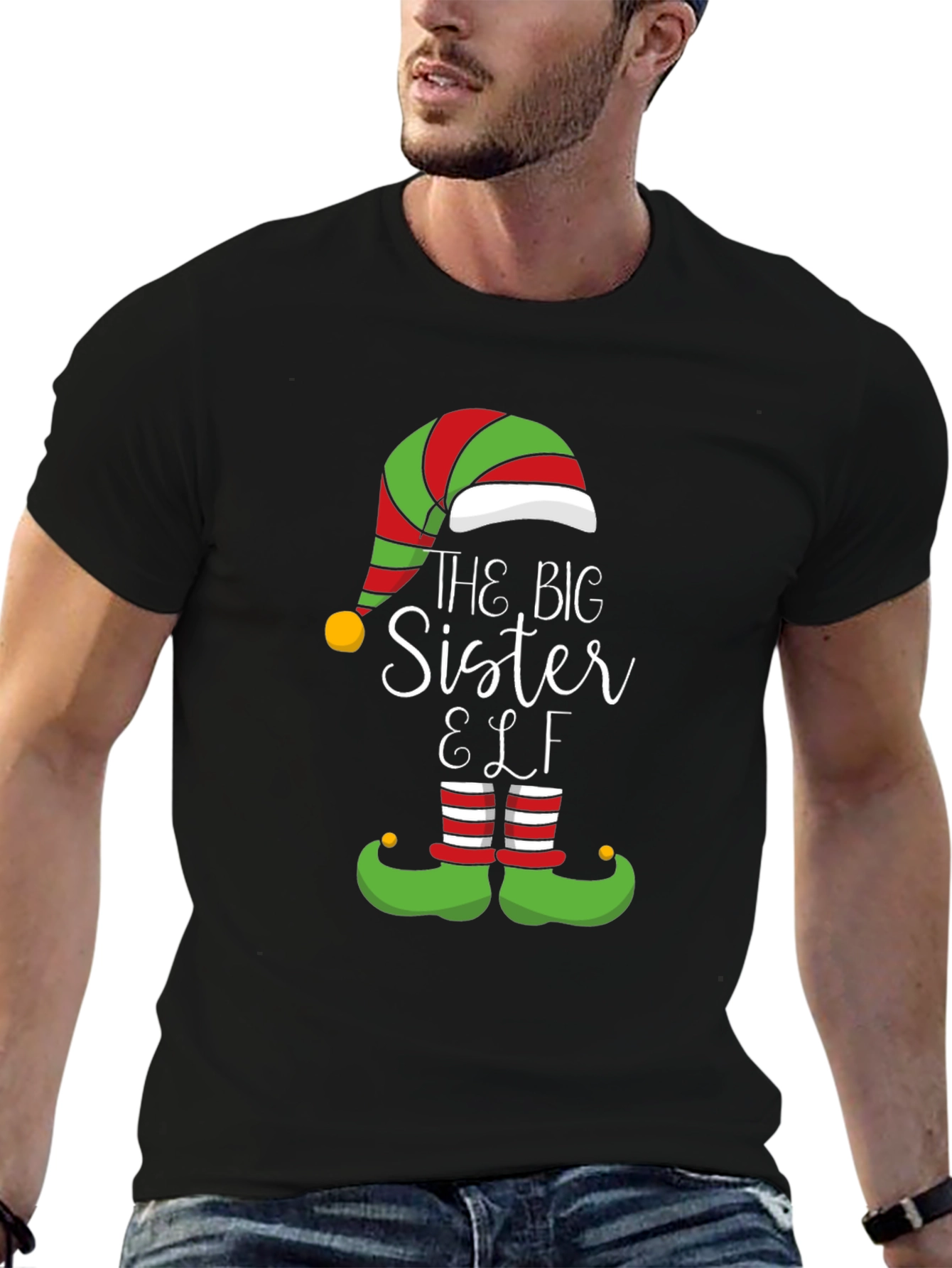 The Big Sister Elf Christmas Holiday T-Shirt