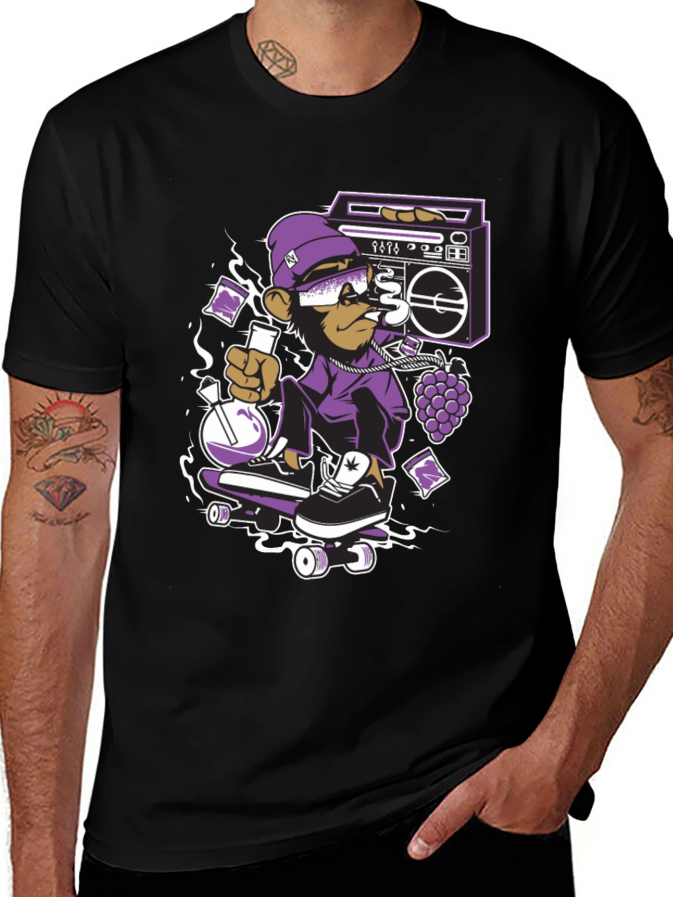 Cool Monkey Skateboard T-Shirt - Edgy Streetwear