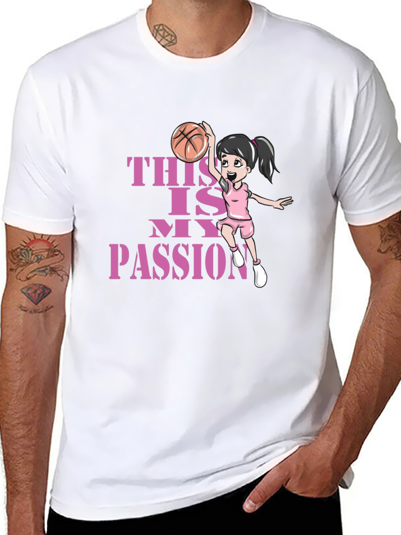 Basketball Passion T-Shirt - Black Graphic Tee