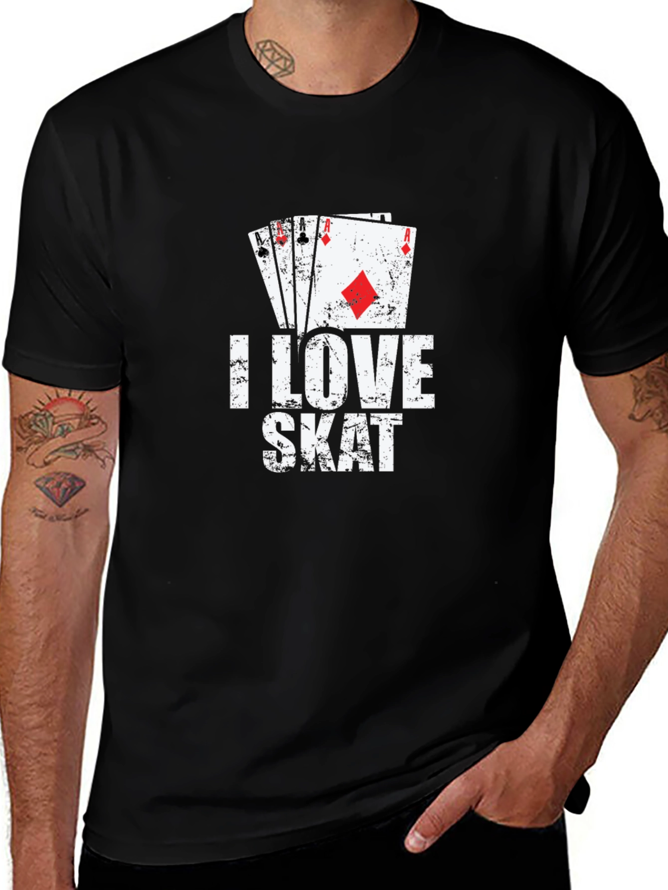 I Love Skat T-Shirt - Playing Card Graphic Tee