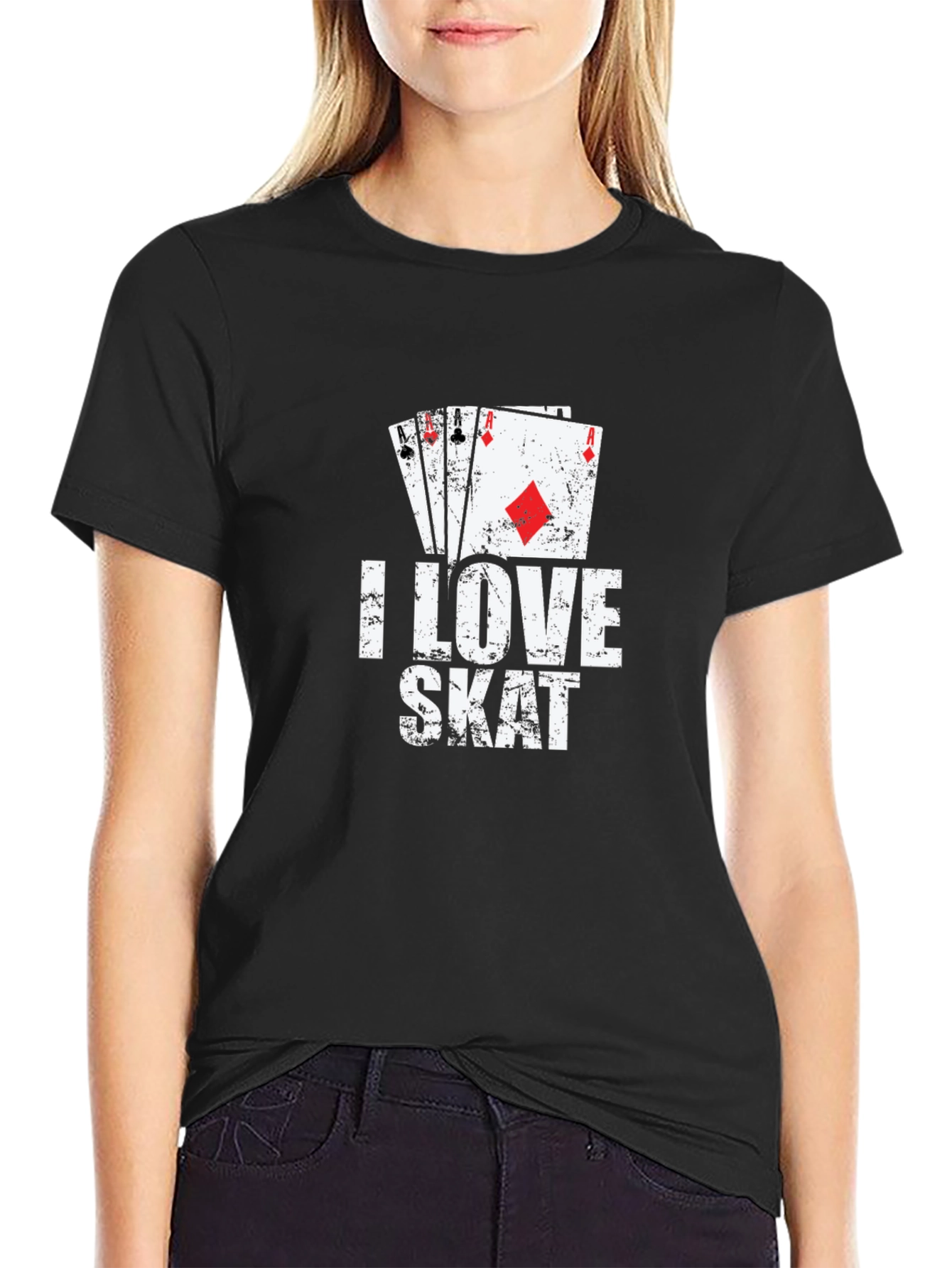 I Love Skat T-Shirt - Playing Card Graphic Tee