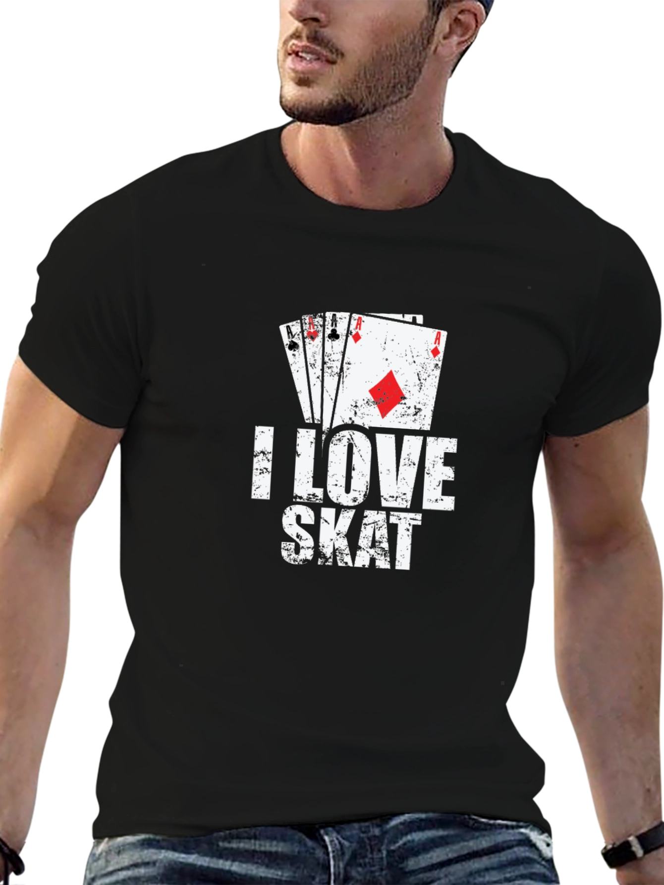 I Love Skat T-Shirt - Playing Card Graphic Tee