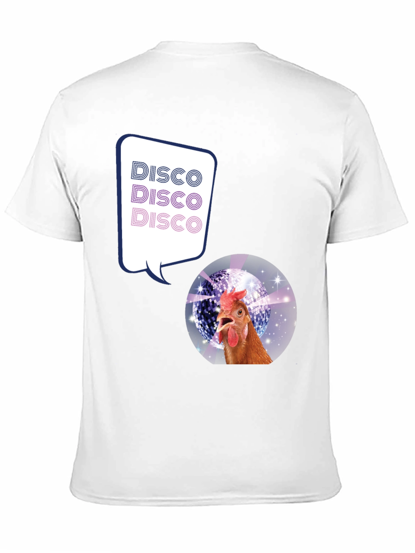 Disco Chicken Graphic Tee - Funny Party Shirt