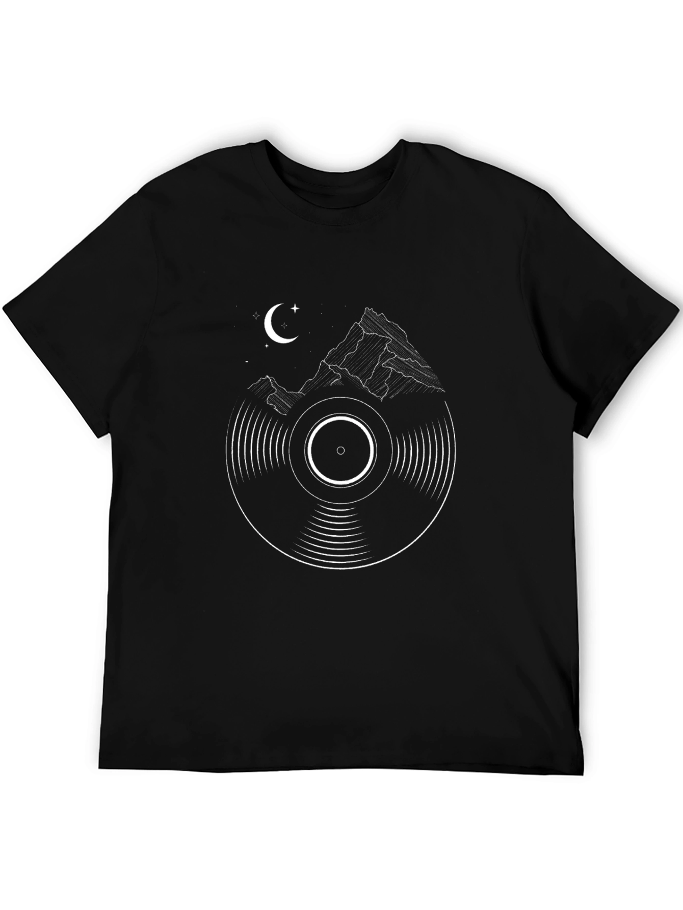 Vinyl Record Mountainscape Graphic Tee