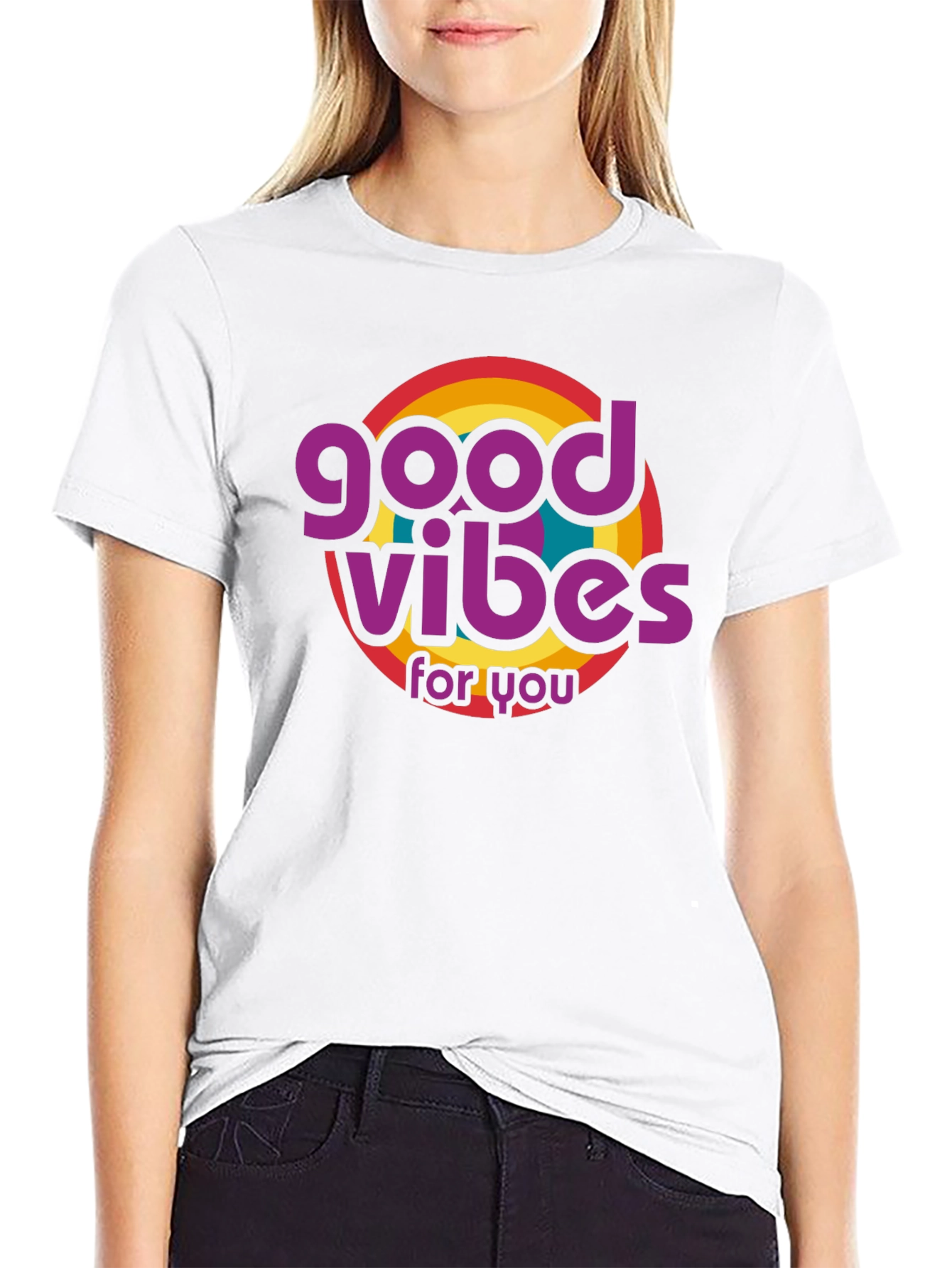 Good Vibes Retro Graphic T-Shirt - Black