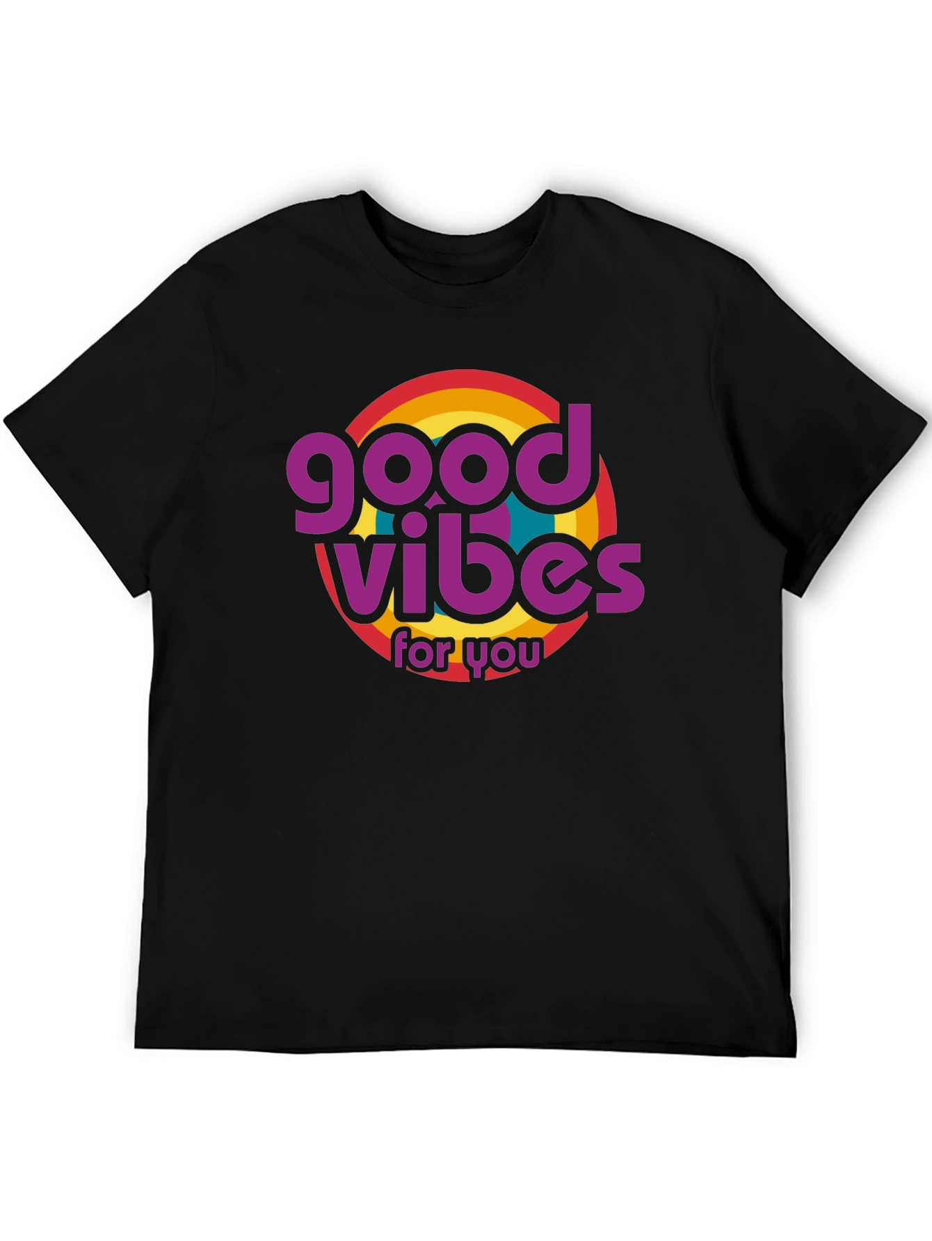 Good Vibes Retro Graphic T-Shirt - Black