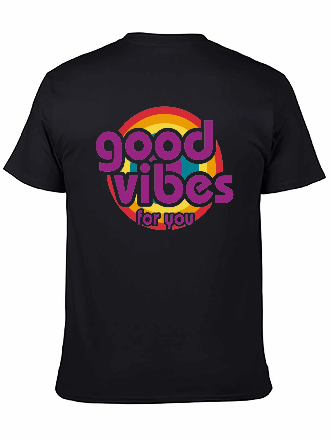 Good Vibes Retro Graphic T-Shirt - Black