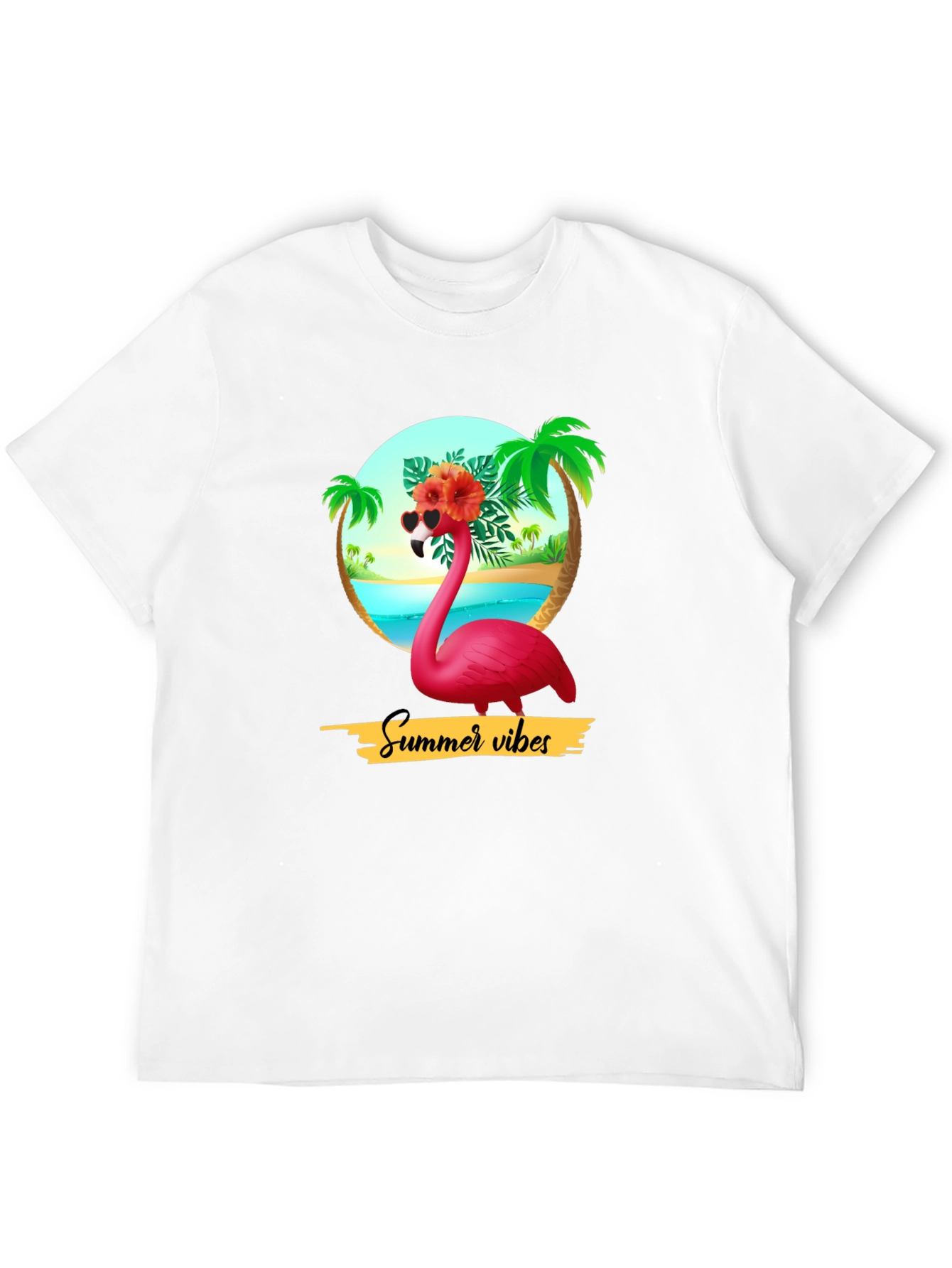Summer Vibes Flamingo Graphic T-Shirt