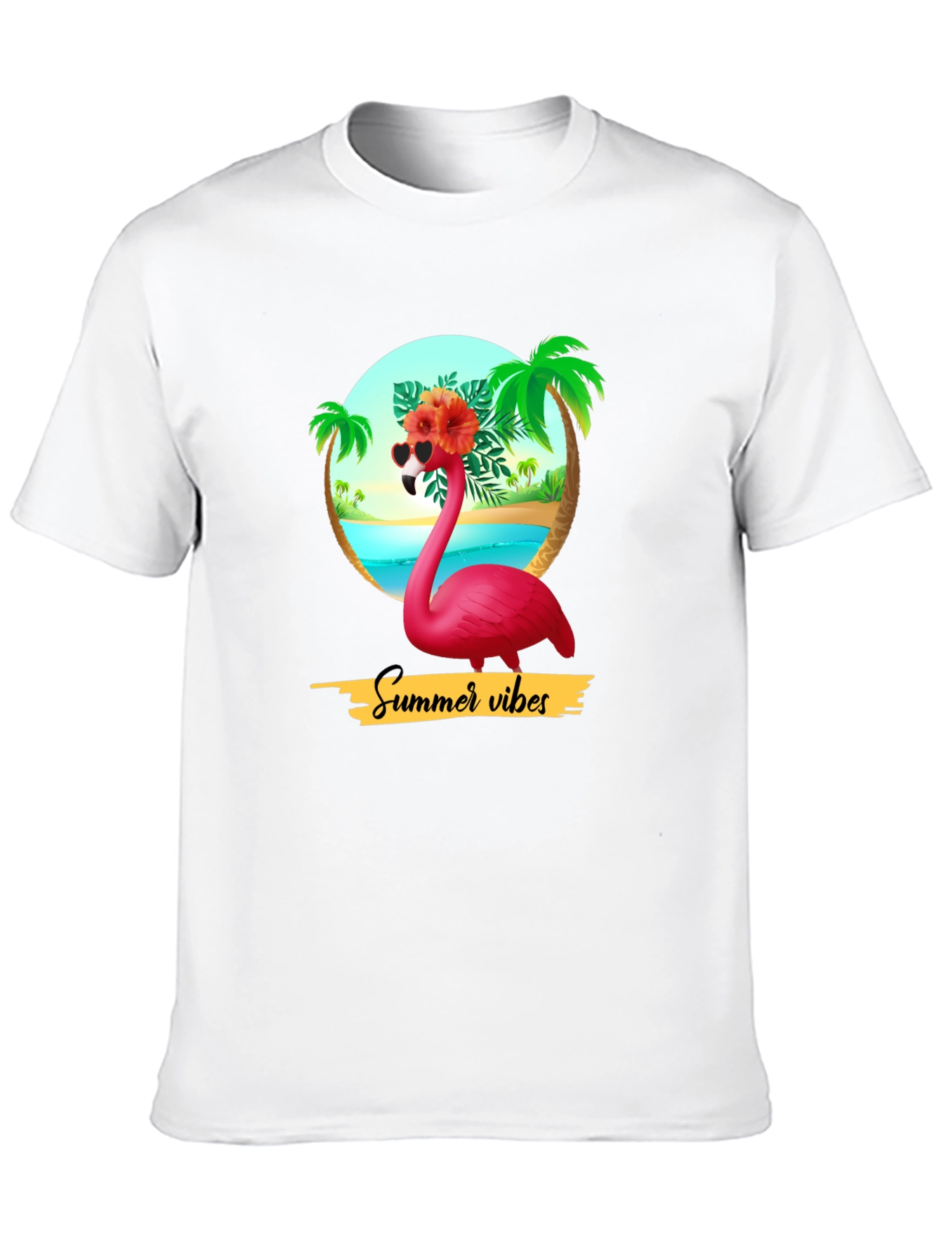 Summer Vibes Flamingo Graphic T-Shirt