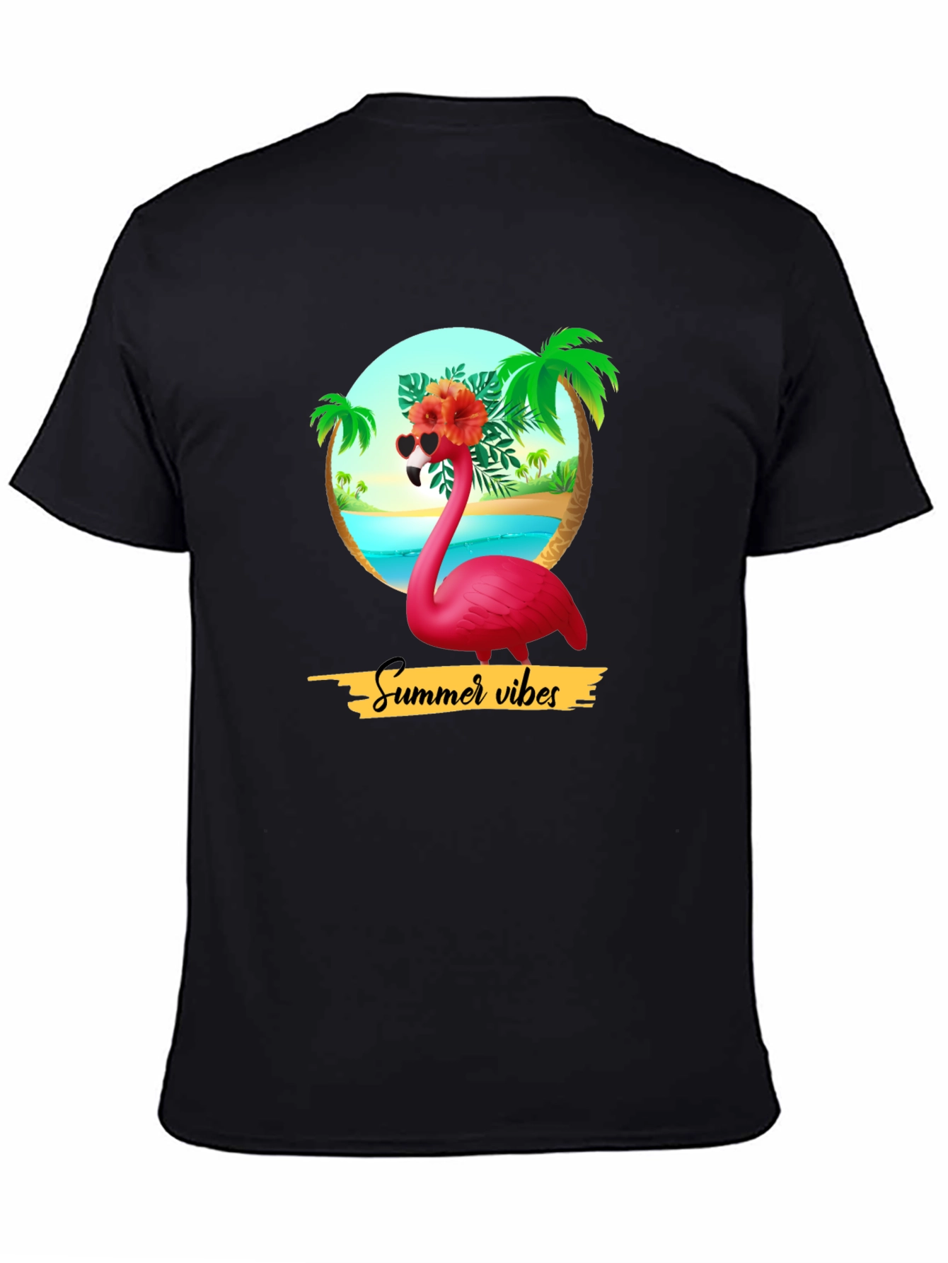 Summer Vibes Flamingo Graphic T-Shirt
