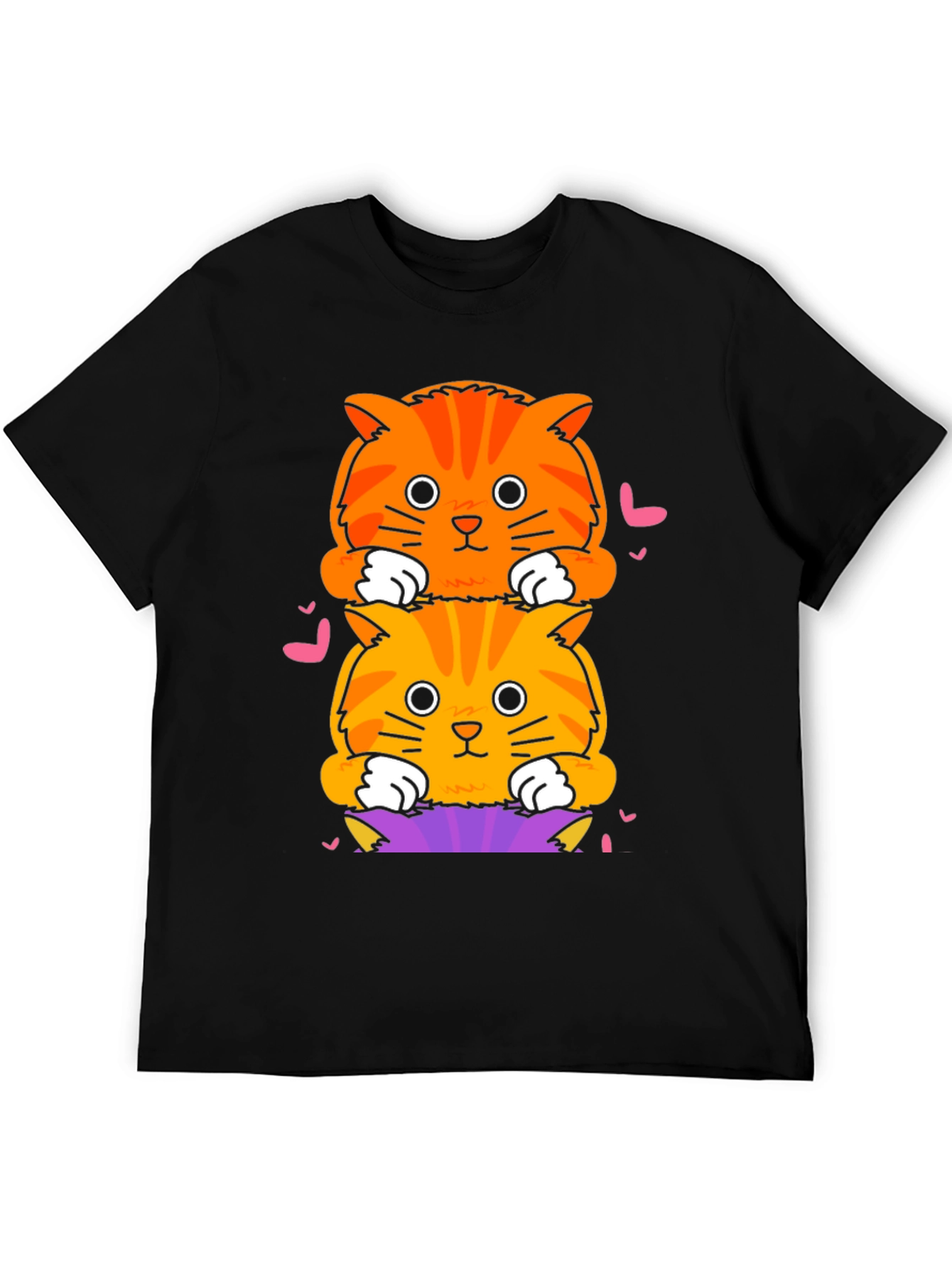 Cute Stacked Cats T-Shirt - Fun Graphic Tee