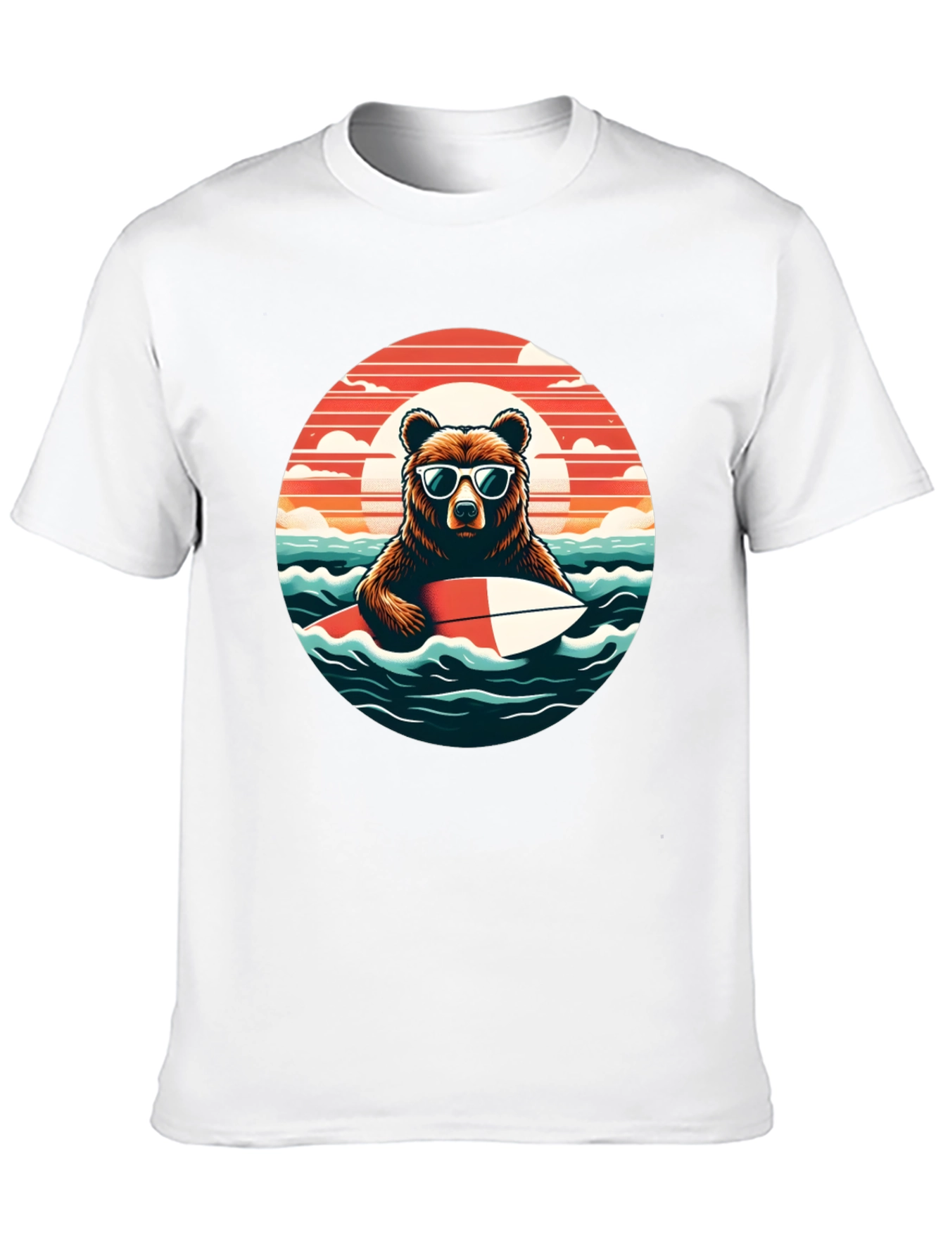 Surfing Bear T-Shirt - Cool Summer Vibes