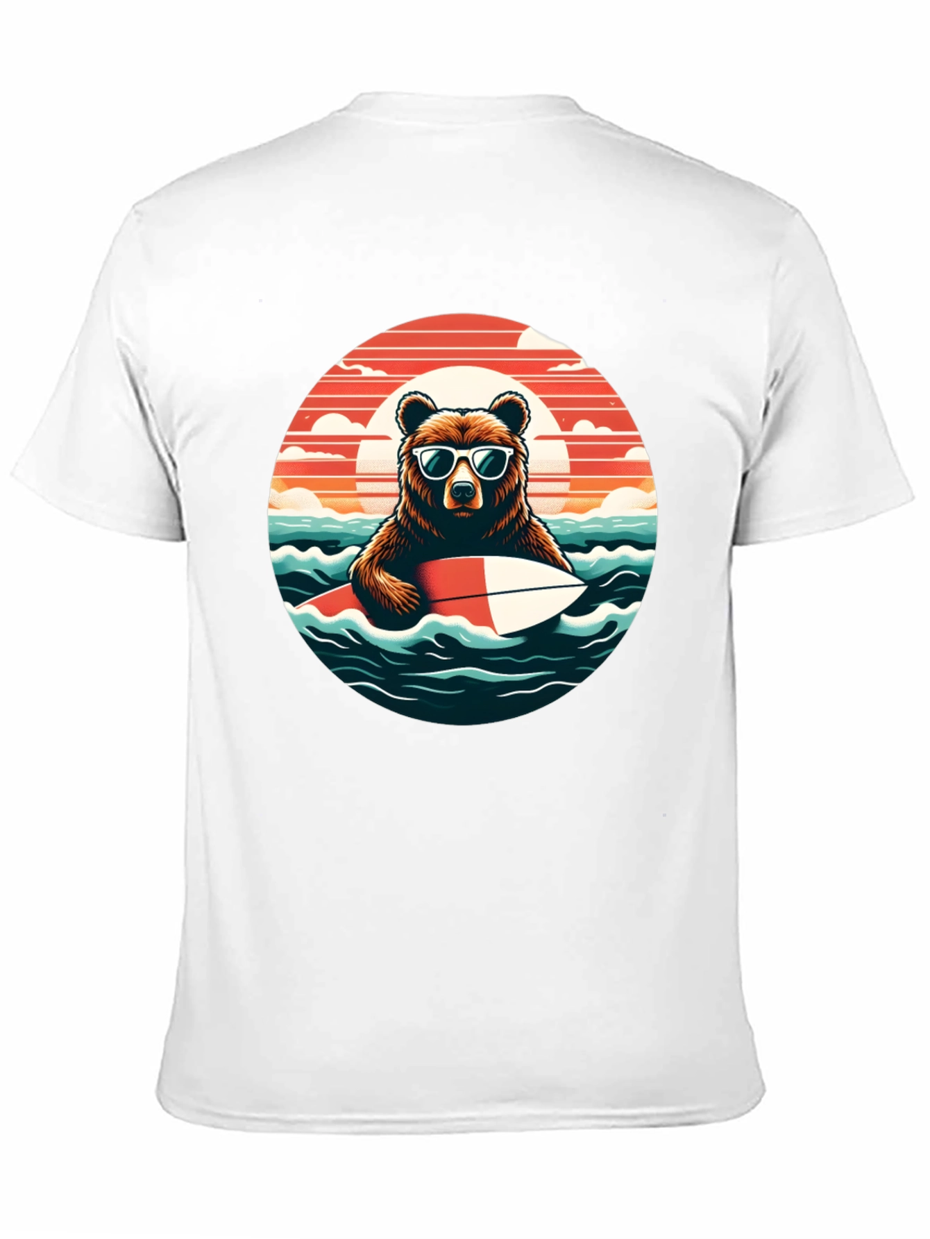 Surfing Bear T-Shirt - Cool Summer Vibes