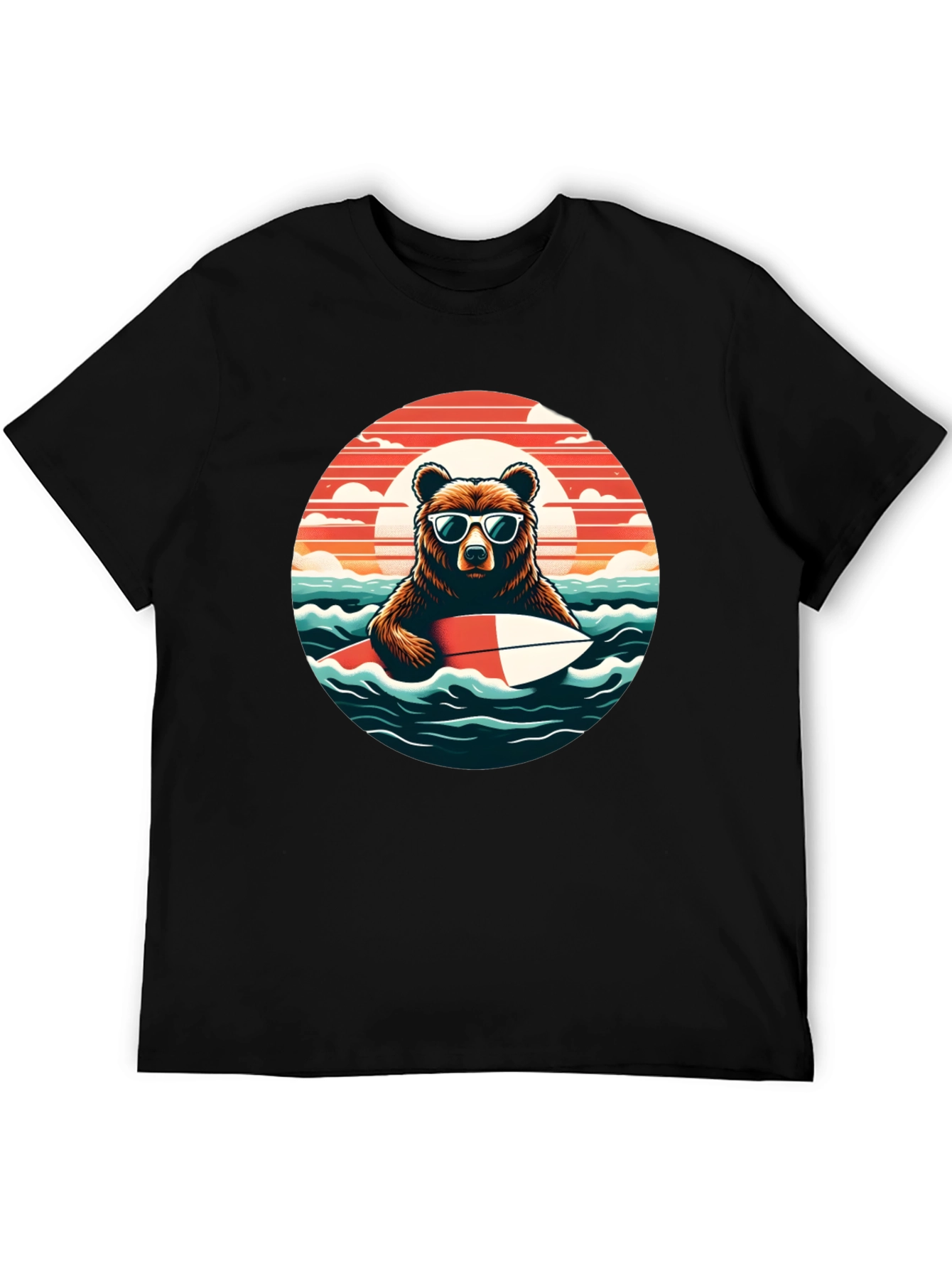 Surfing Bear T-Shirt - Cool Summer Vibes