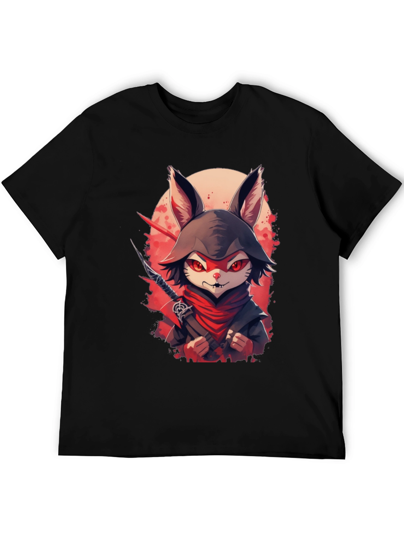 Ninja Rabbit Graphic Tee - Mens Black T-Shirt