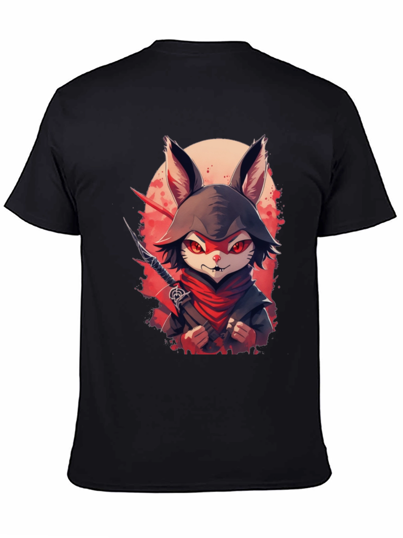 Ninja Rabbit Graphic Tee - Mens Black T-Shirt