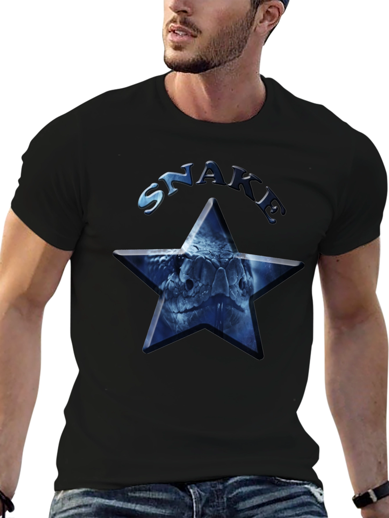 Snake Star Graphic Tee - Mens Black T-Shirt