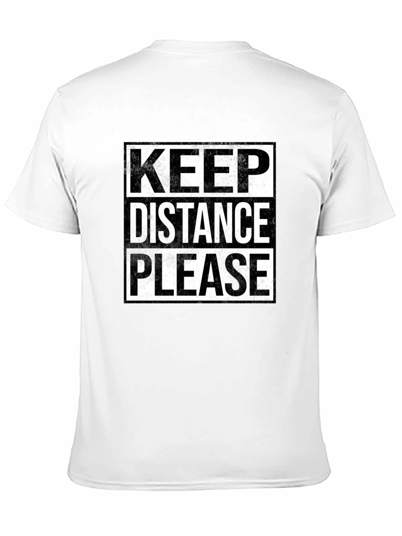 Keep Distance Please Graphic T-Shirt - Black