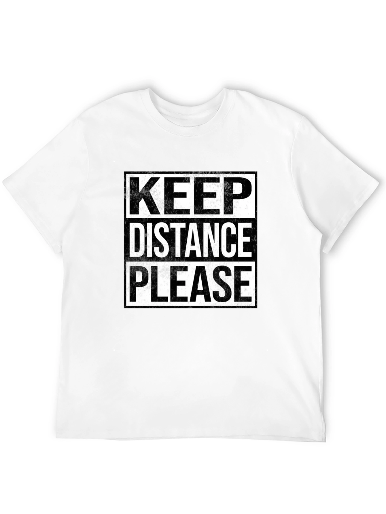 Keep Distance Please Graphic T-Shirt - Black