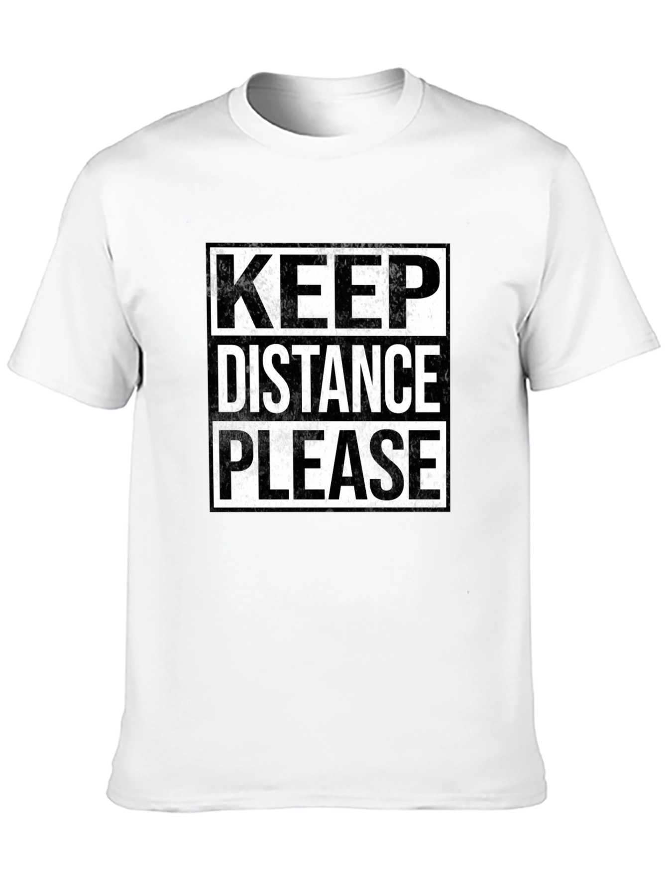 Keep Distance Please Graphic T-Shirt - Black