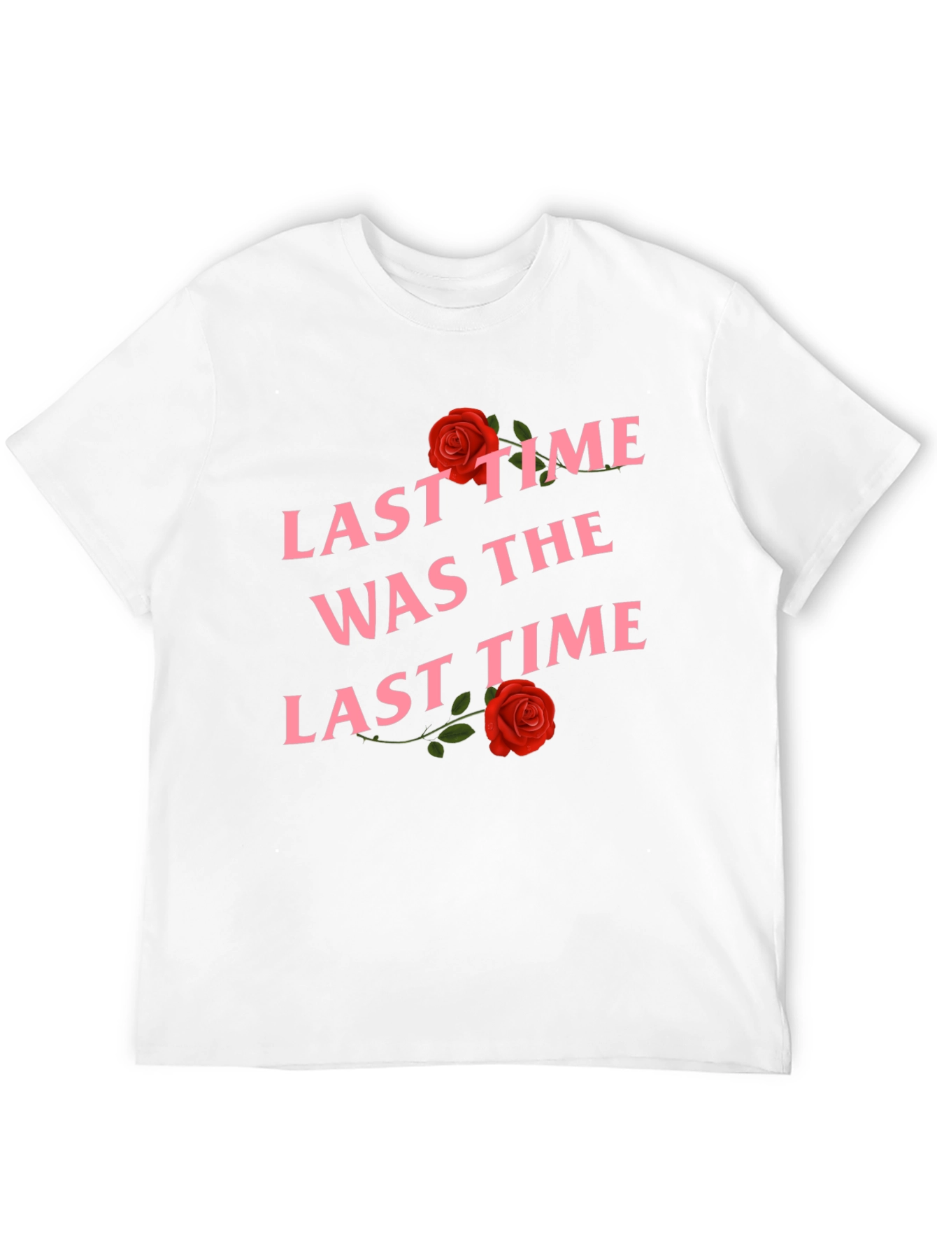 Last Time T-Shirt Rose Graphic Tee Black Cotton Shirt