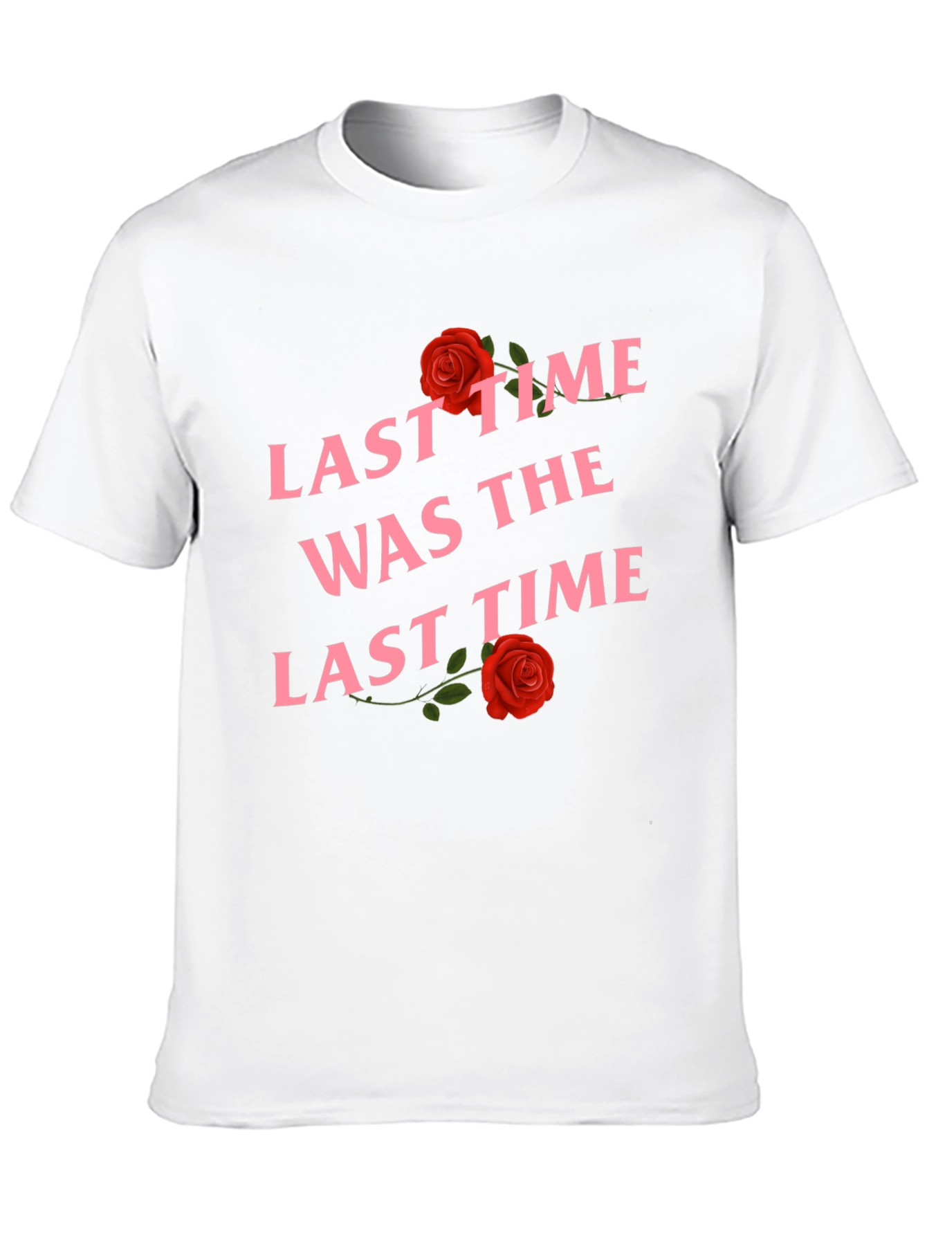 Last Time T-Shirt Rose Graphic Tee Black Cotton Shirt