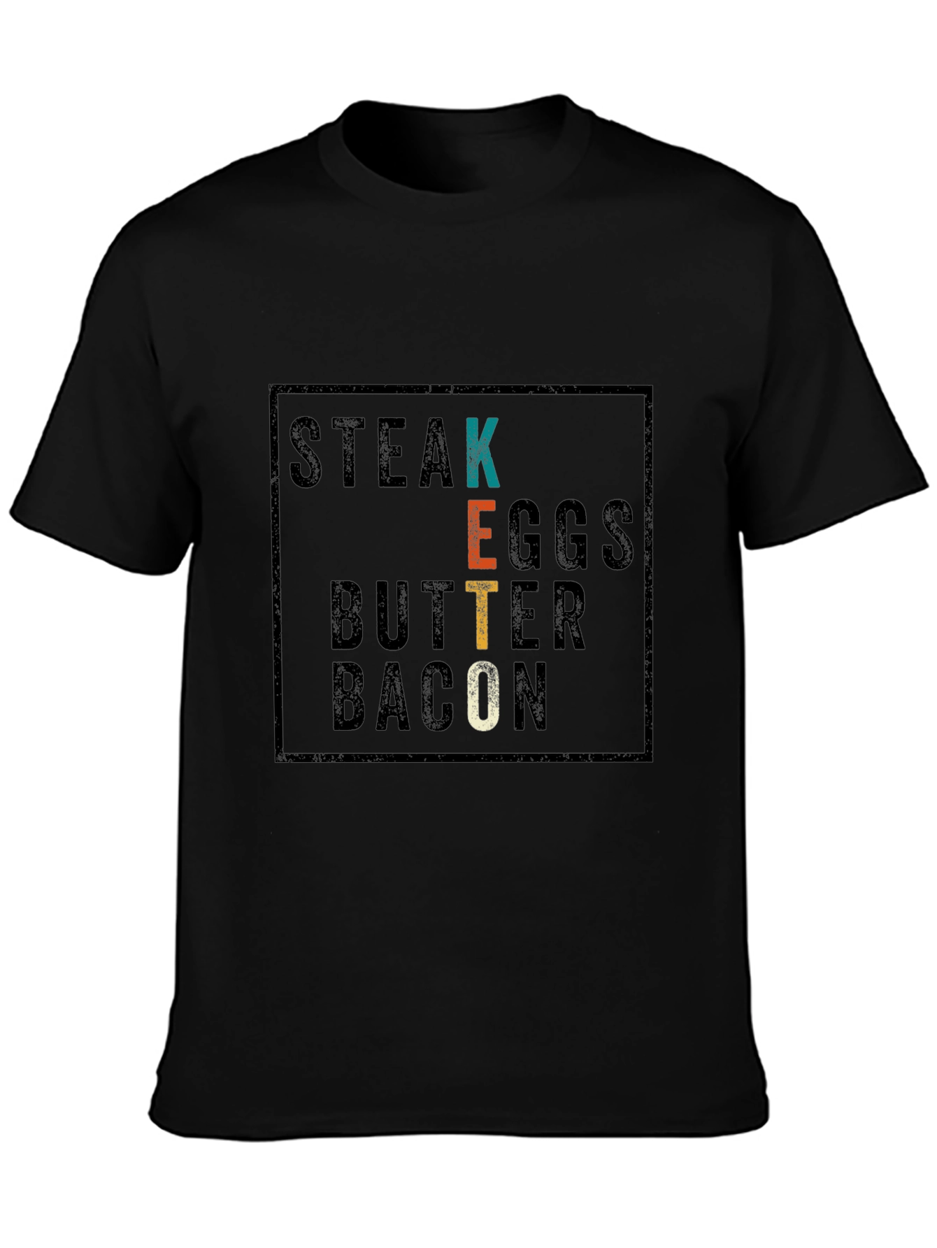 Keto Diet T-Shirt - Steak Eggs Butter Bacon
