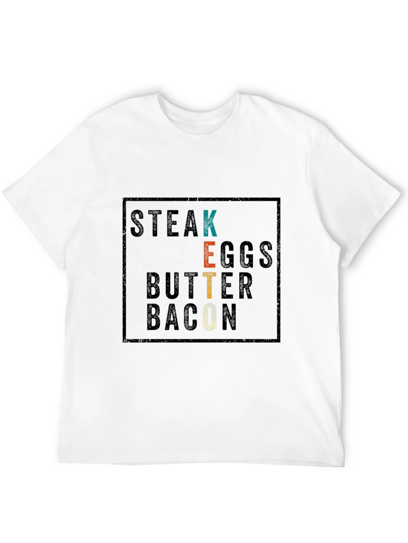 Keto Diet T-Shirt - Steak Eggs Butter Bacon
