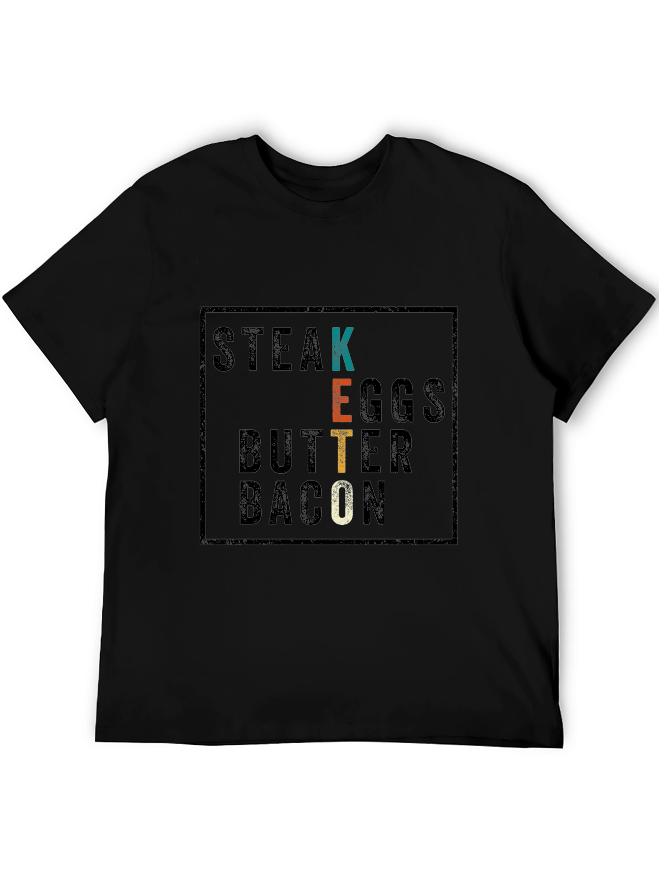 Keto Diet T-Shirt - Steak Eggs Butter Bacon