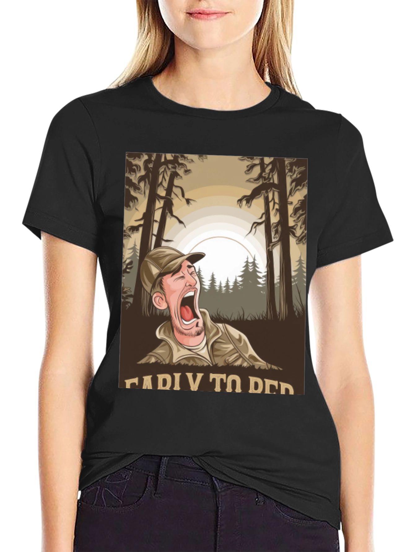 Funny Camping T-Shirt: Ready To Bed Graphic Tee