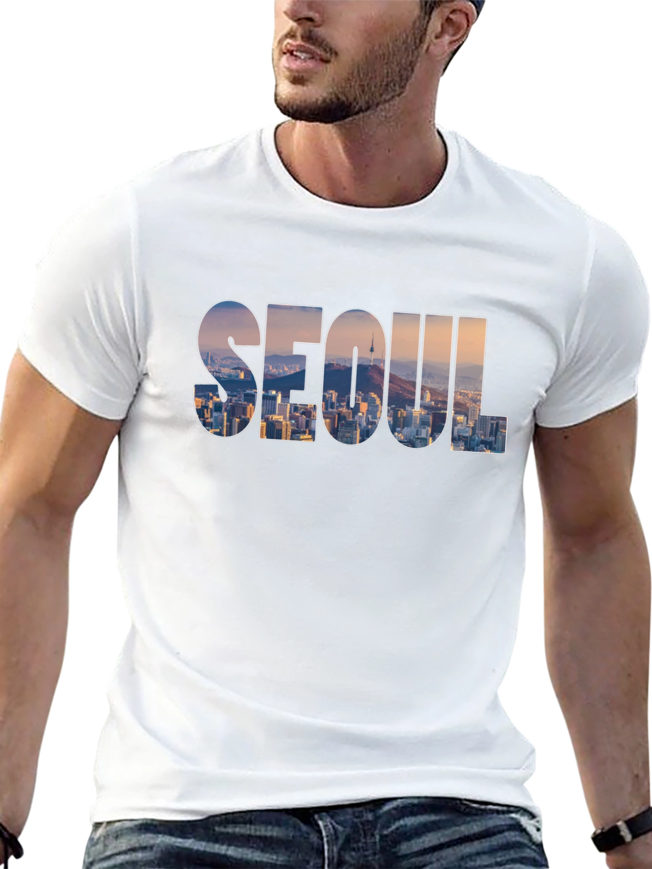 Seoul Skyline Graphic T-Shirt