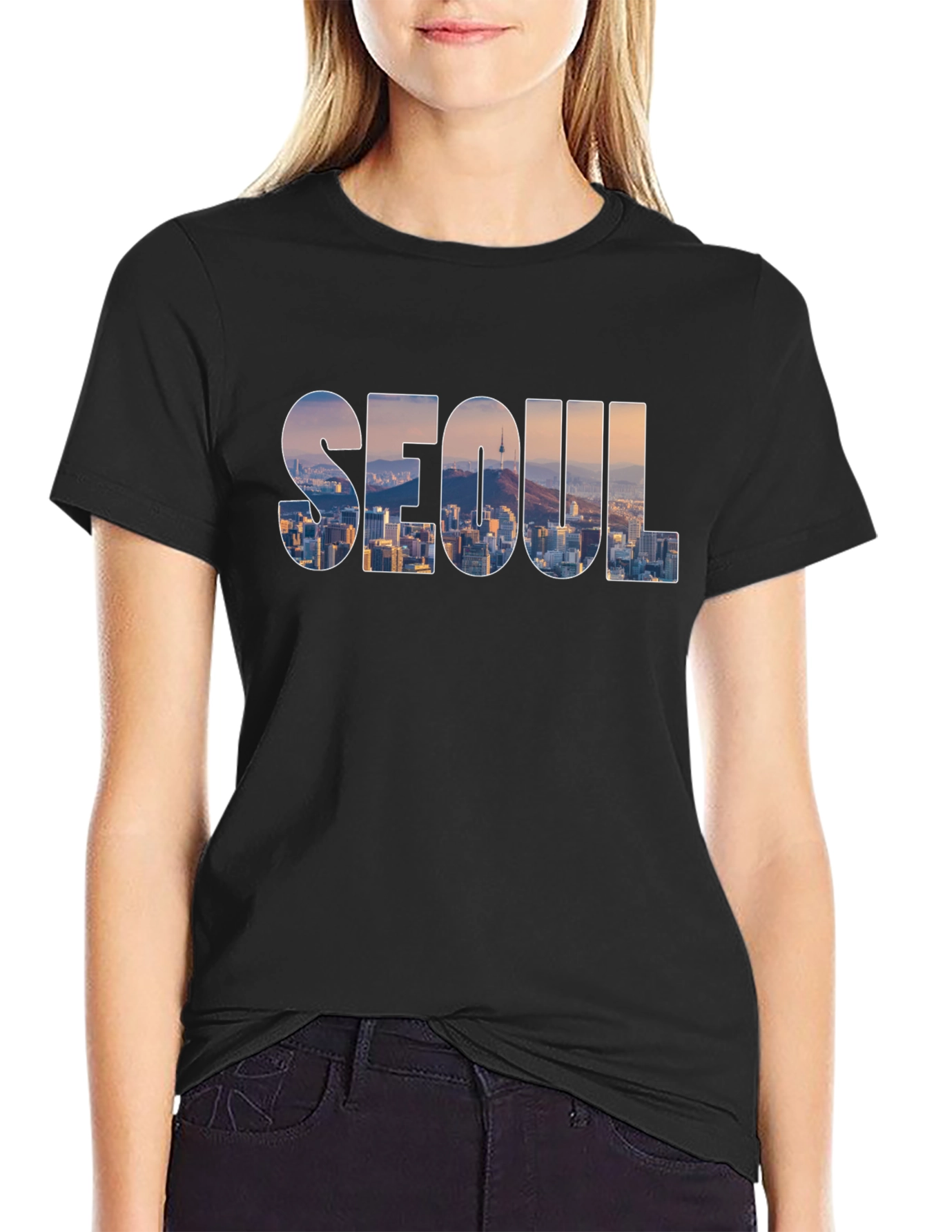 Seoul Skyline Graphic T-Shirt