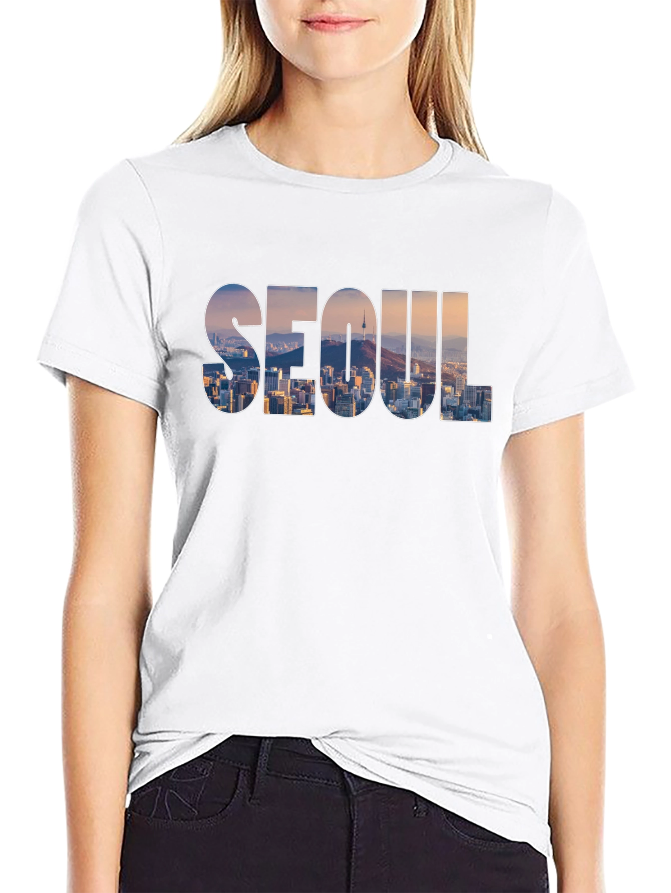 Seoul Skyline Graphic T-Shirt