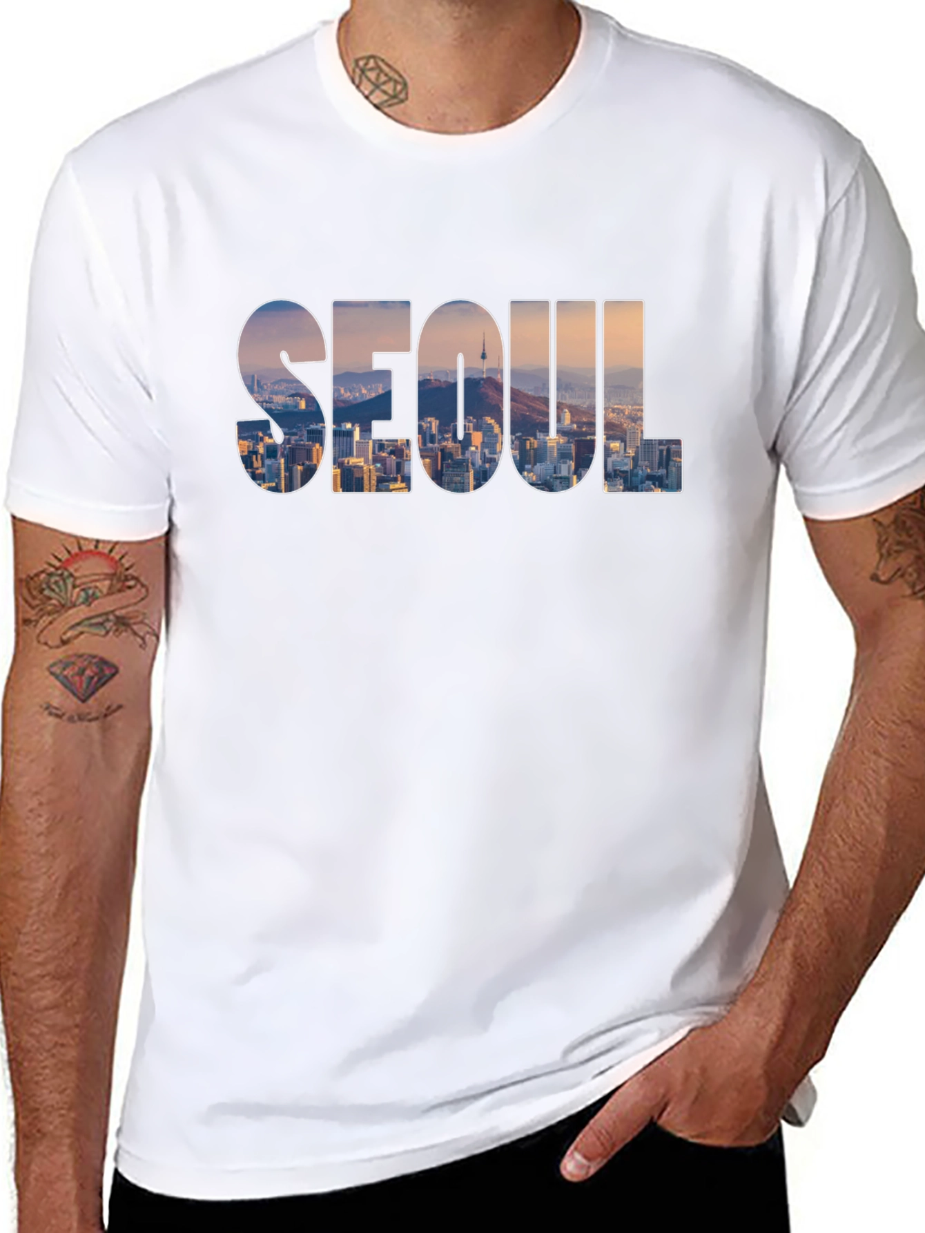 Seoul Skyline Graphic T-Shirt